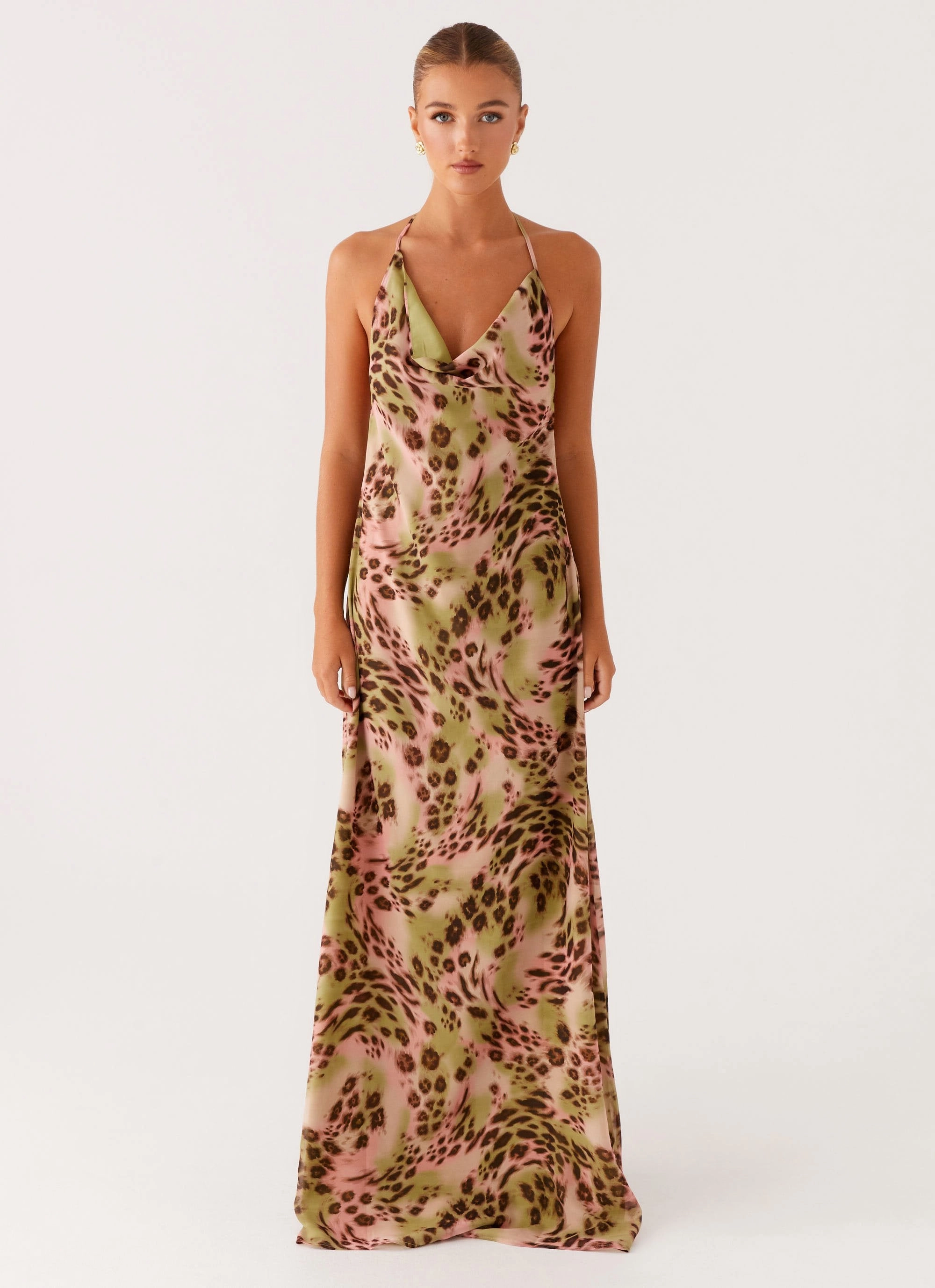 Minimal Design Austeja Maxi Dress - Swirl Leo