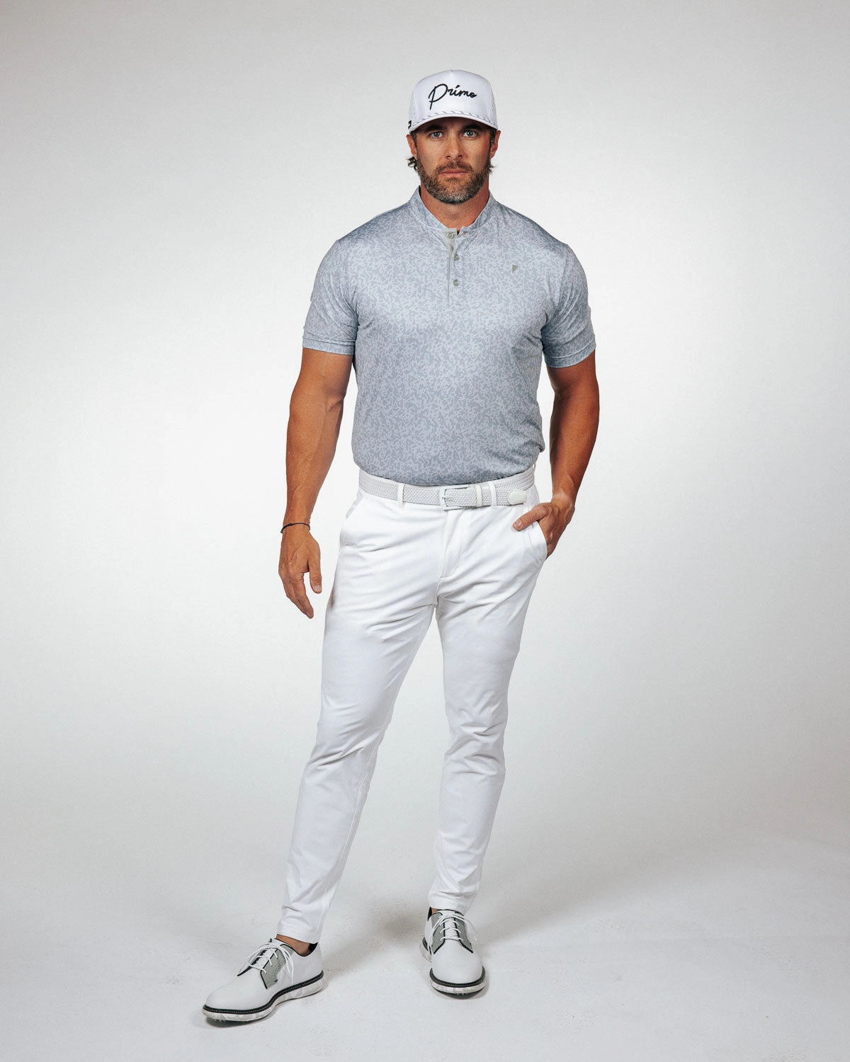 Non Restrictive Armhole Cut Pale Gray First Cut Blade Polo