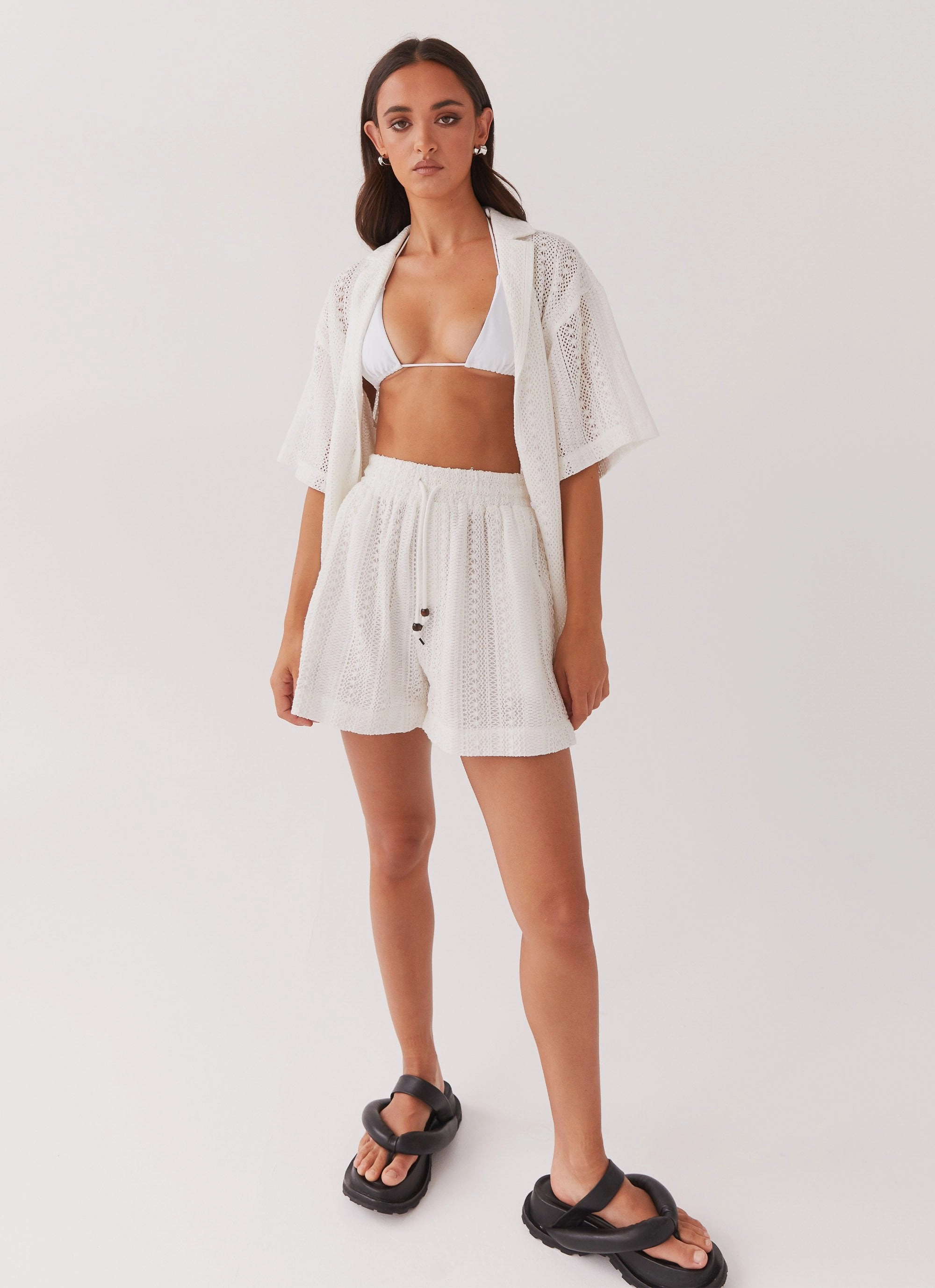 Sun Catcher Knit Shorts - Ivory Cozy Touch