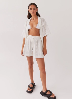 Sun Catcher Knit Shorts - Ivory Cozy Touch