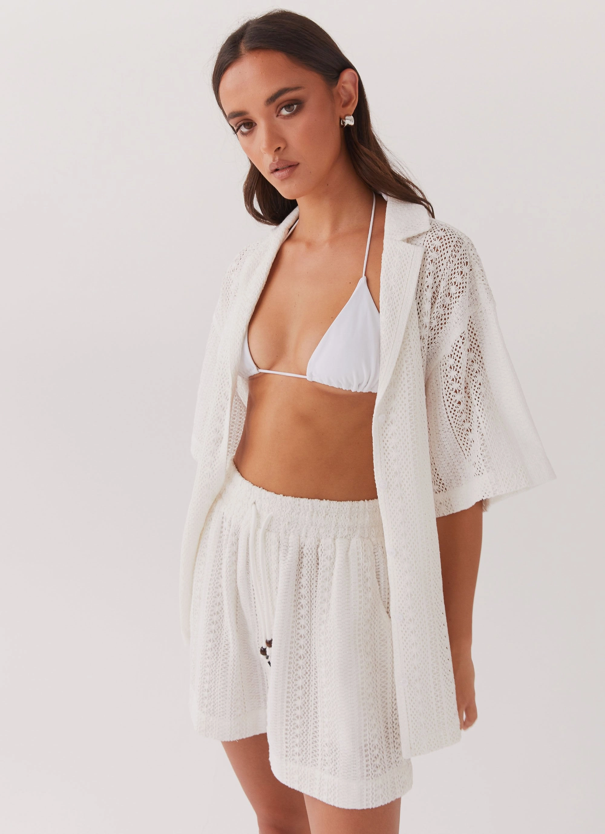 Flexible Knees Quick Flex Sun Catcher Knit Shorts - Ivory