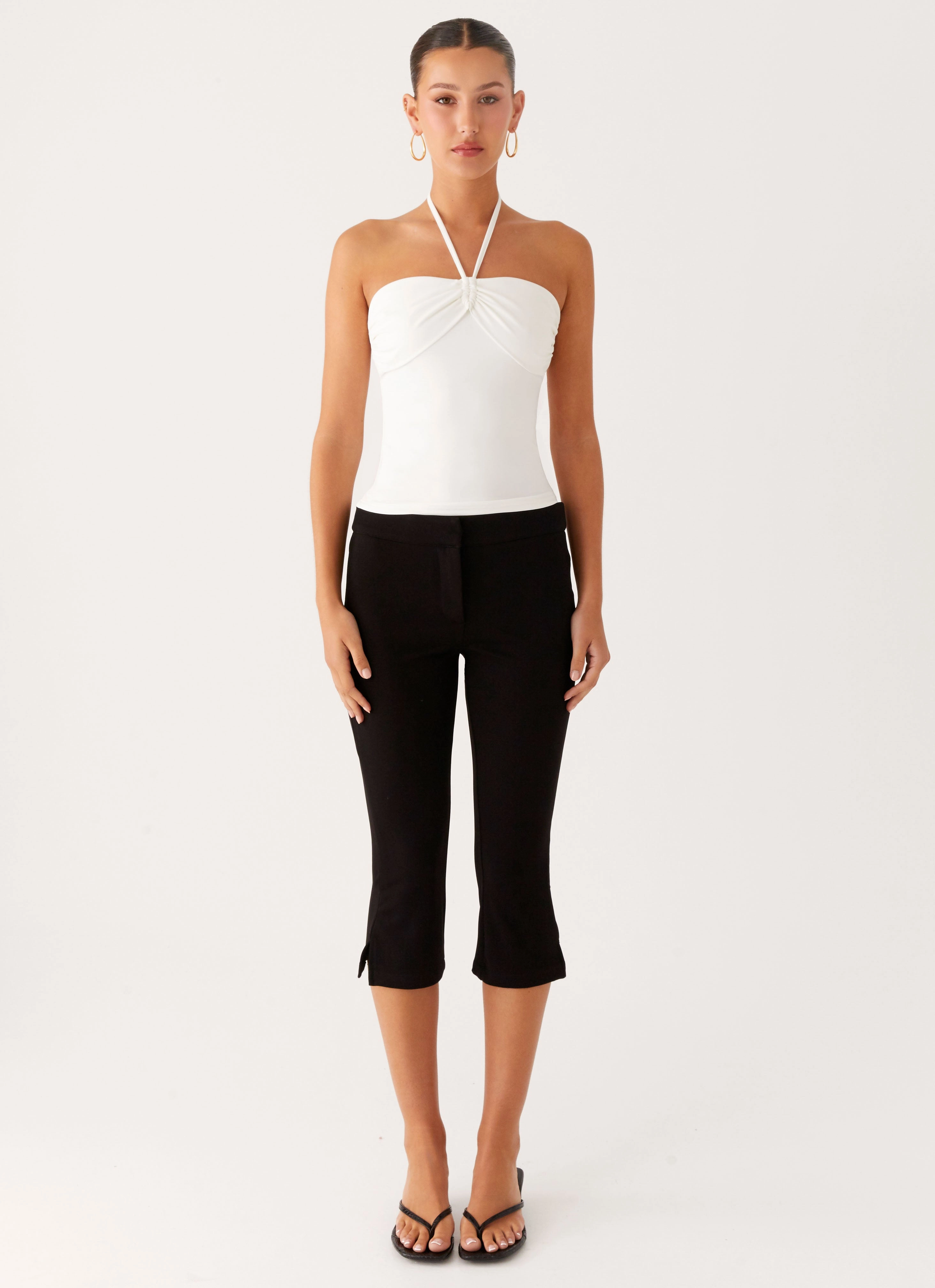 Good Thing Halter Top - White FoldableFeature SnagFreeKnit
