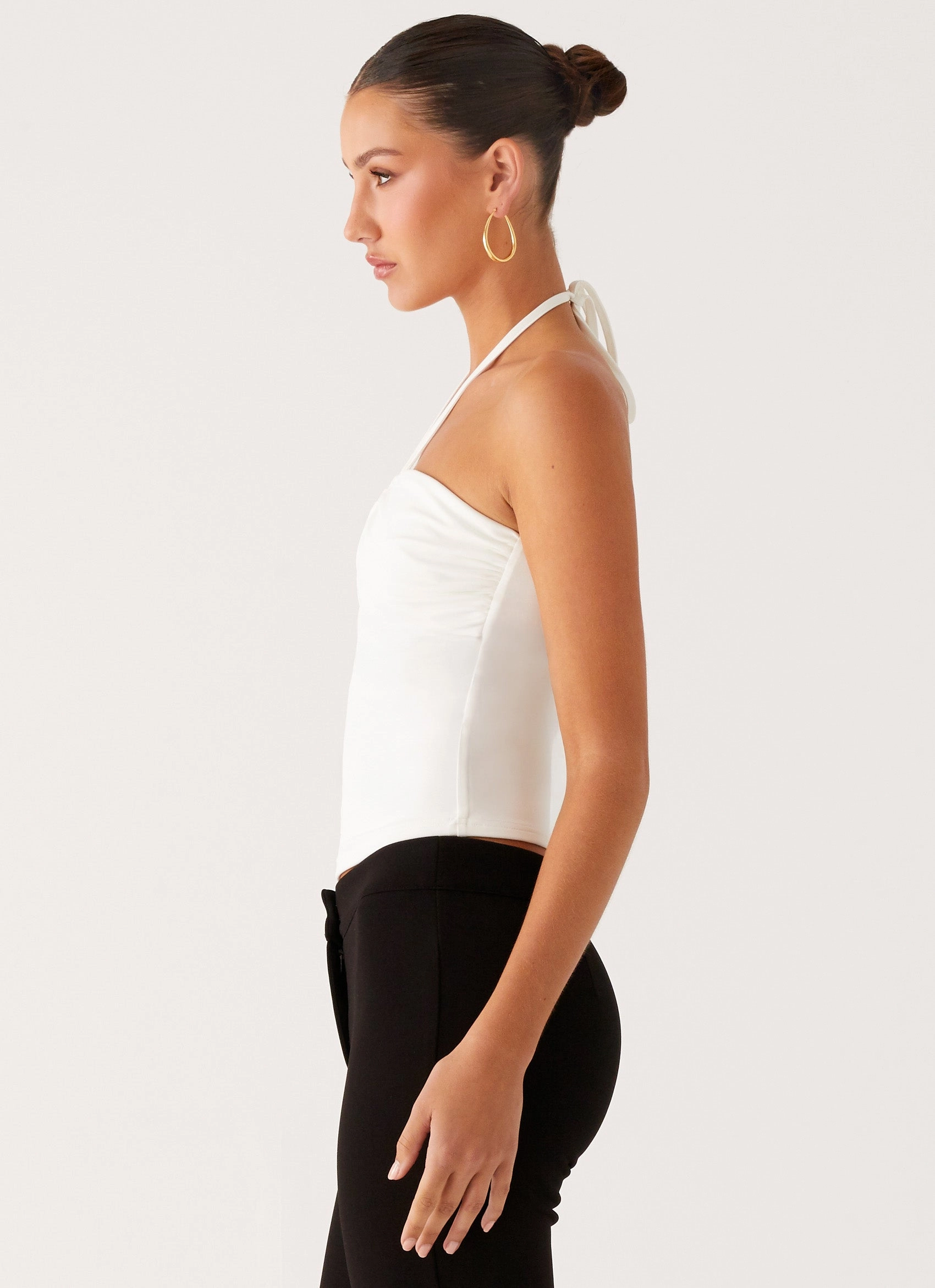Good Thing Halter Top - White FullCut Shoulder Friction Reducing Finish