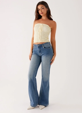 Tomi Bootleg Denim Jeans - Vintage Blue Moisture Lock Technology LightweightInsulation