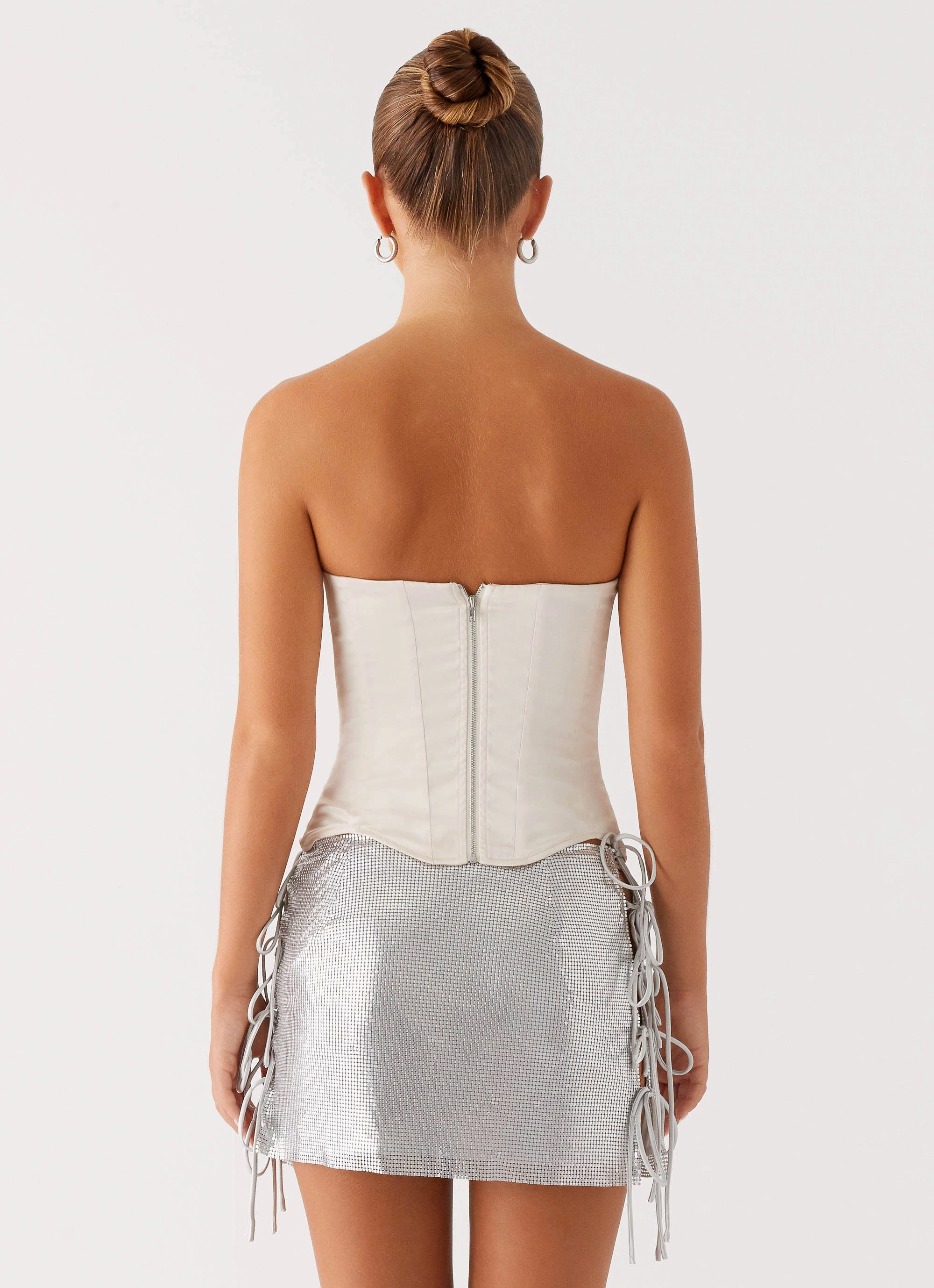 Radar Satin Corset - Ivory Flexible Knit Blend