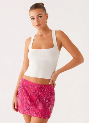 Reinforced Pockets Adored By You Mini Skirt - Fuchsia