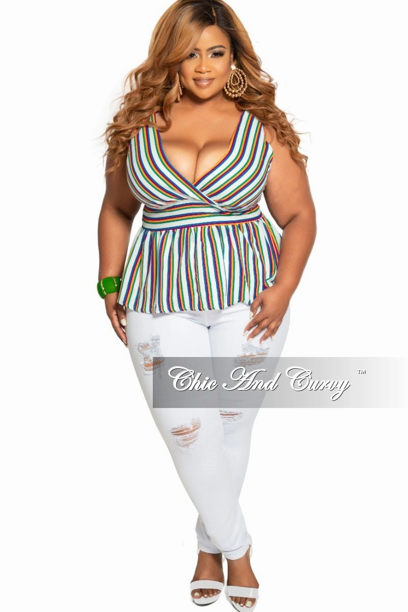 Final Sale Plus Size Distressed Jeans in White Anti Pilling Outdoor Essentials