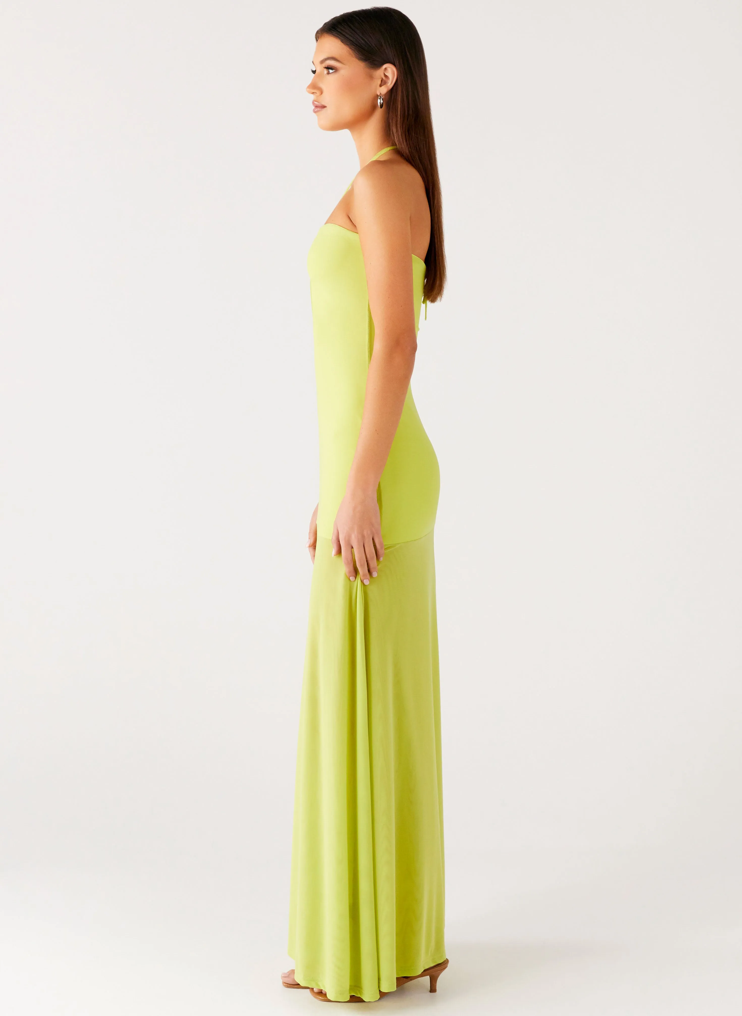 Claria Maxi Dress - Lime Flow Sleeve