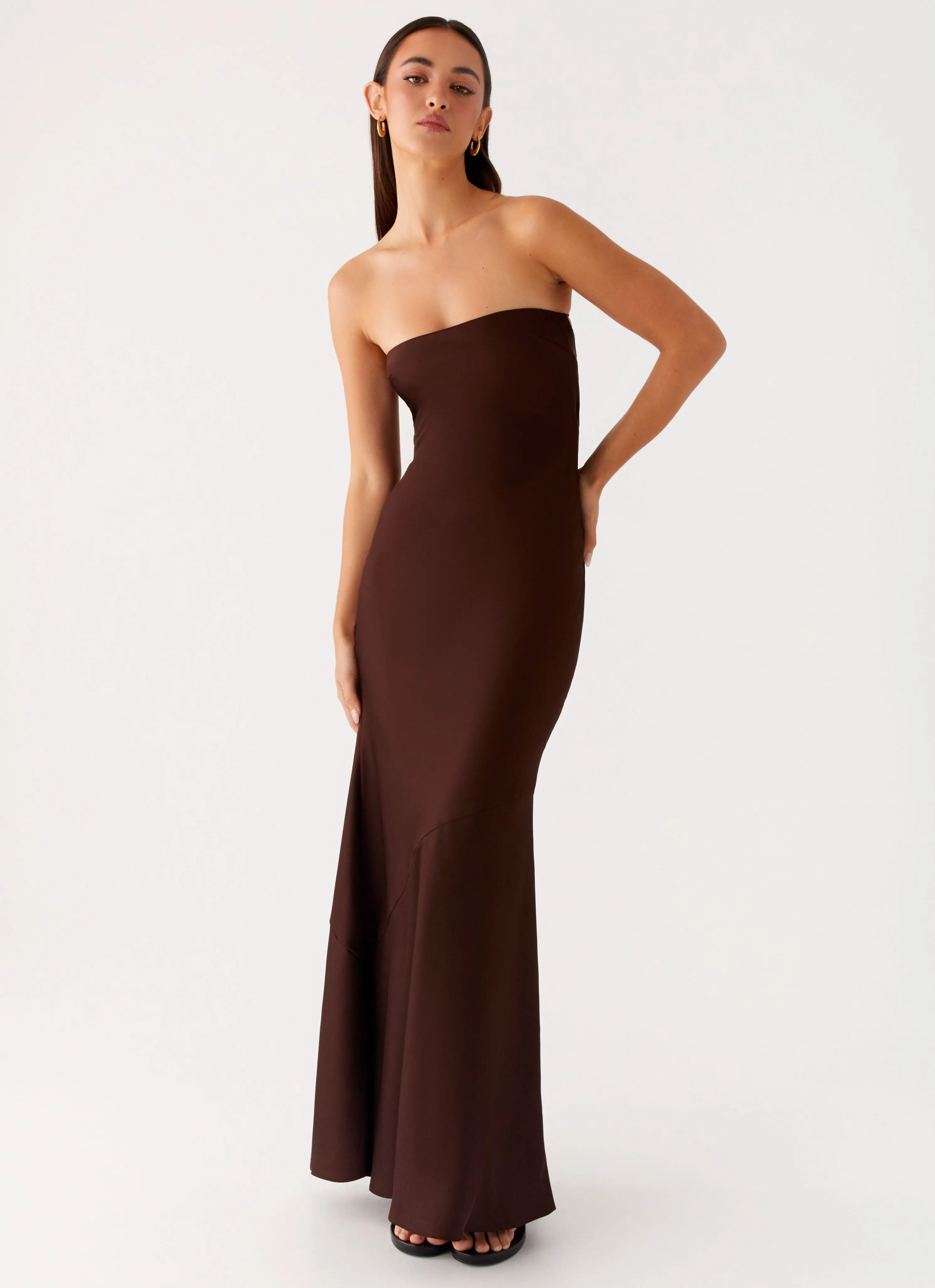 Applique-Detail Endless Nights Maxi Dress - Chocolate
