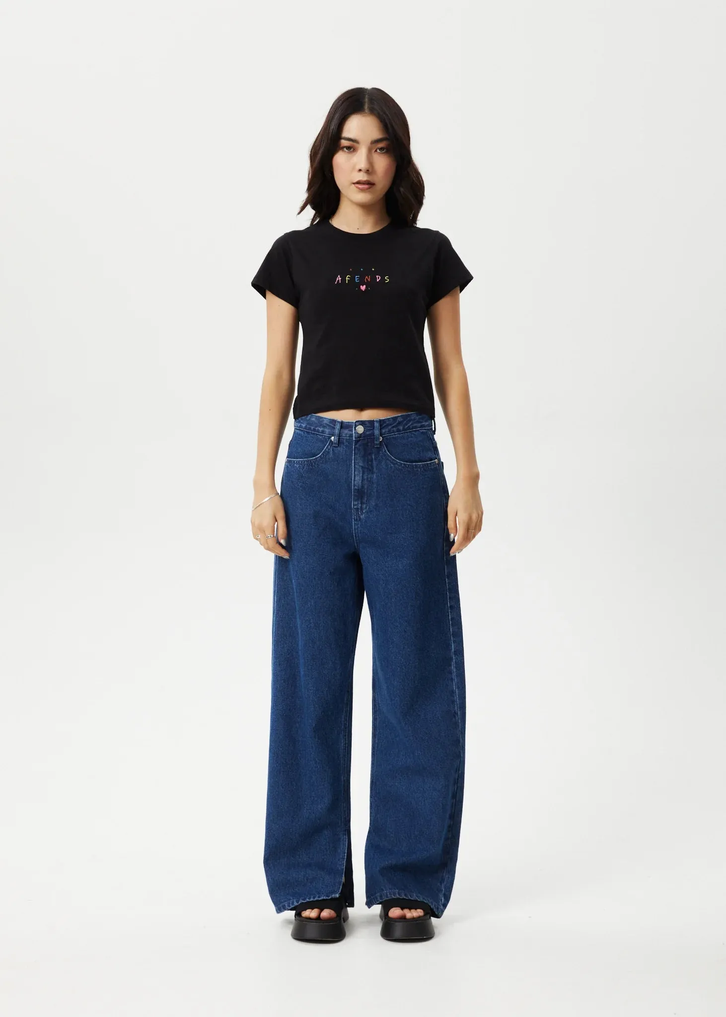 Afends Funhouse Baby Tee - Black