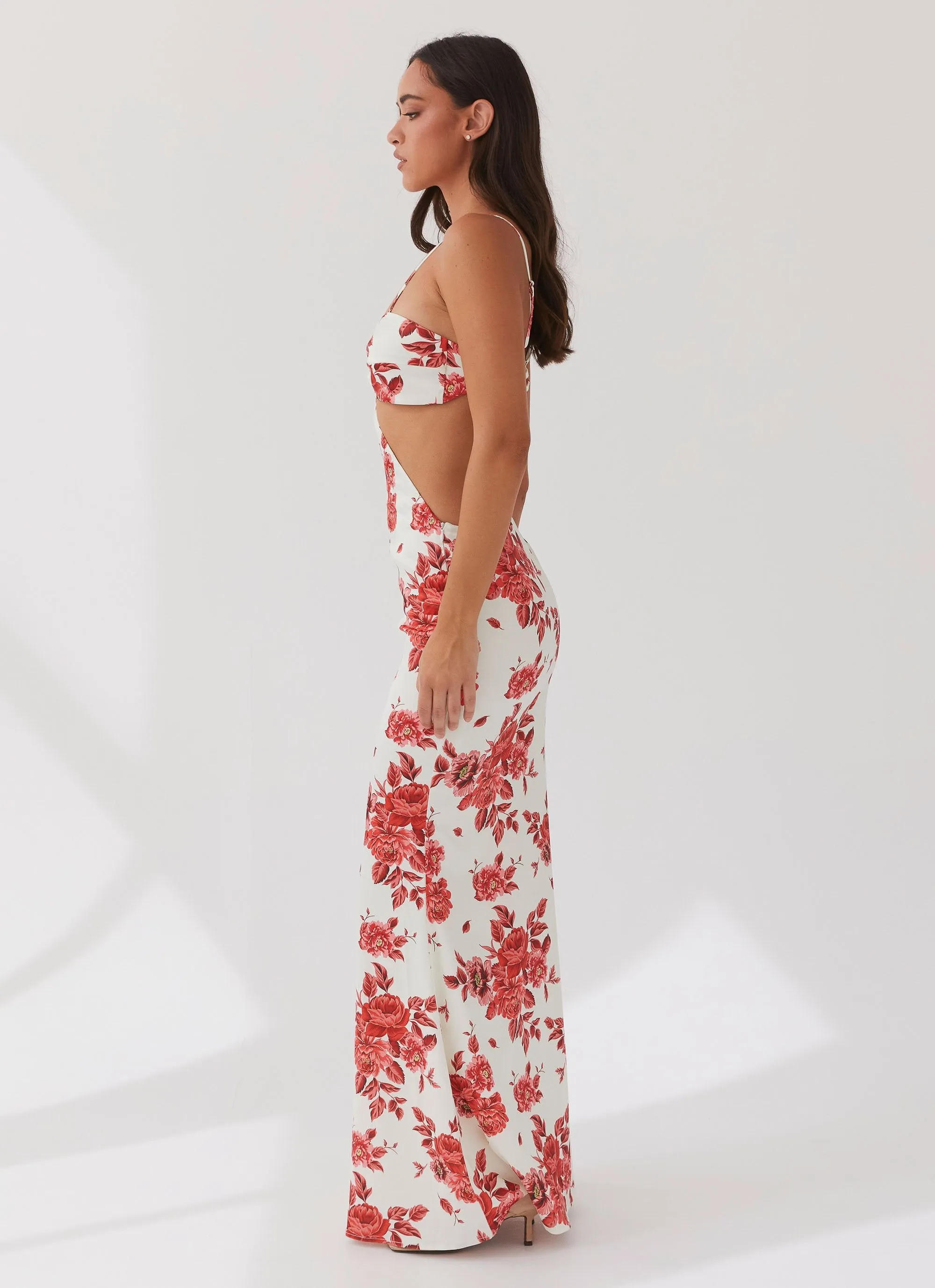 Climate-Adaptive Rosie Satin Maxi Dress - Rosa Floria