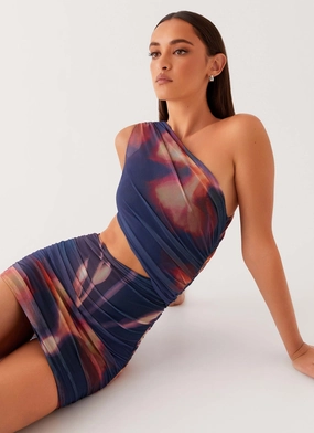 Heart Glow Addie Mini Dress - Midnight Bloom