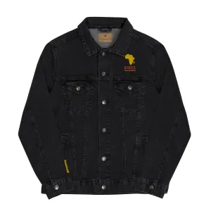 AFRICA - MOTHER OF CIVILIZATION Unisex Denim Jacket (Black)