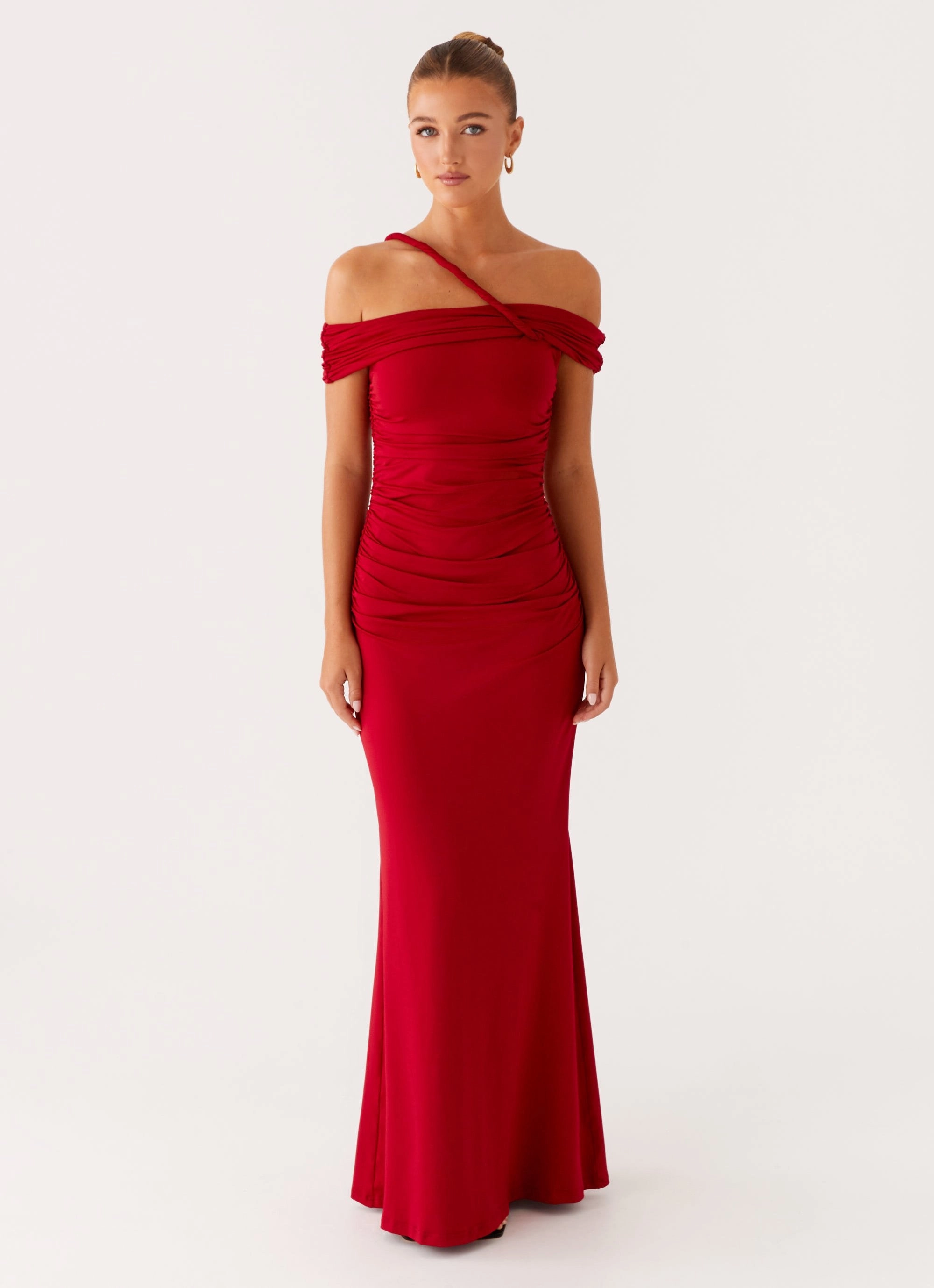 After This Maxi Dress - Raspberry Soft Detail Comfortable shift dress