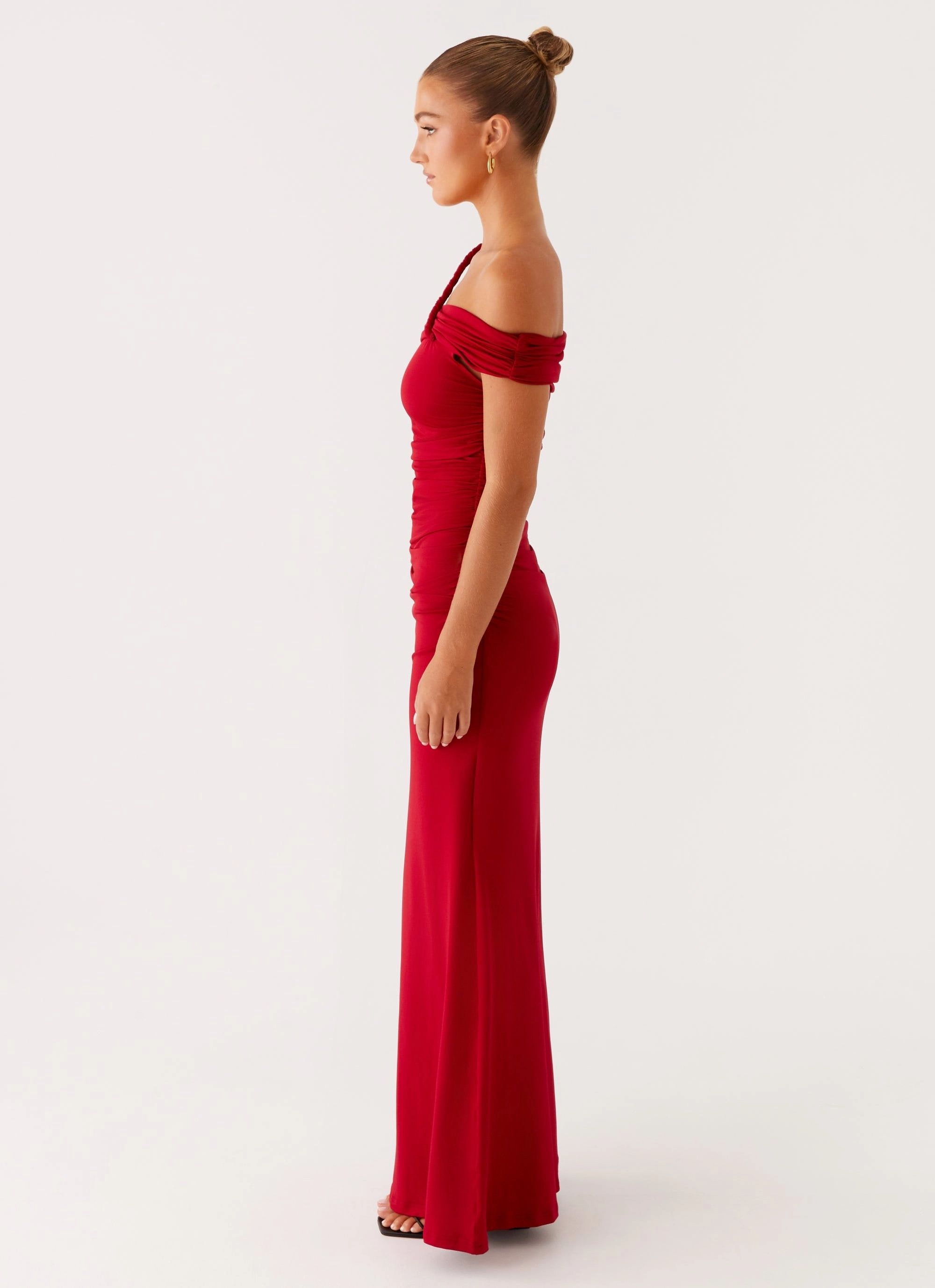 After This Maxi Dress - Raspberry Cozy Texture