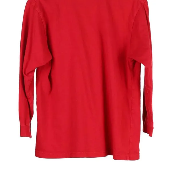 Age 10-12 Champion Long Sleeve T-Shirt - Large Red Cotton