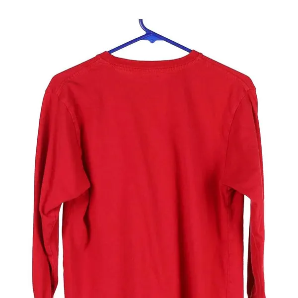 Age 10-12 Champion Long Sleeve T-Shirt - Large Red Cotton