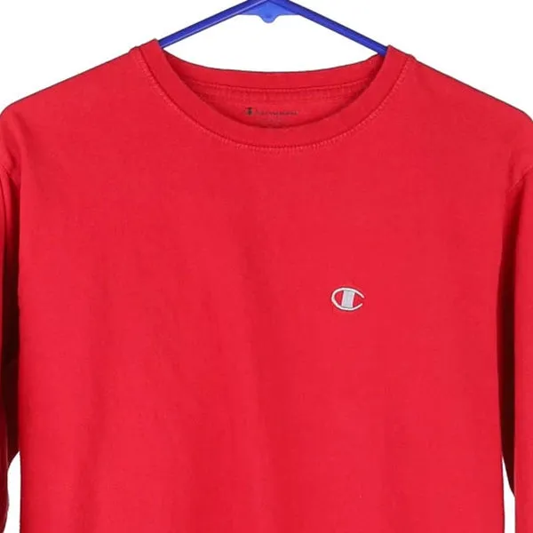 Age 10-12 Champion Long Sleeve T-Shirt - Large Red Cotton