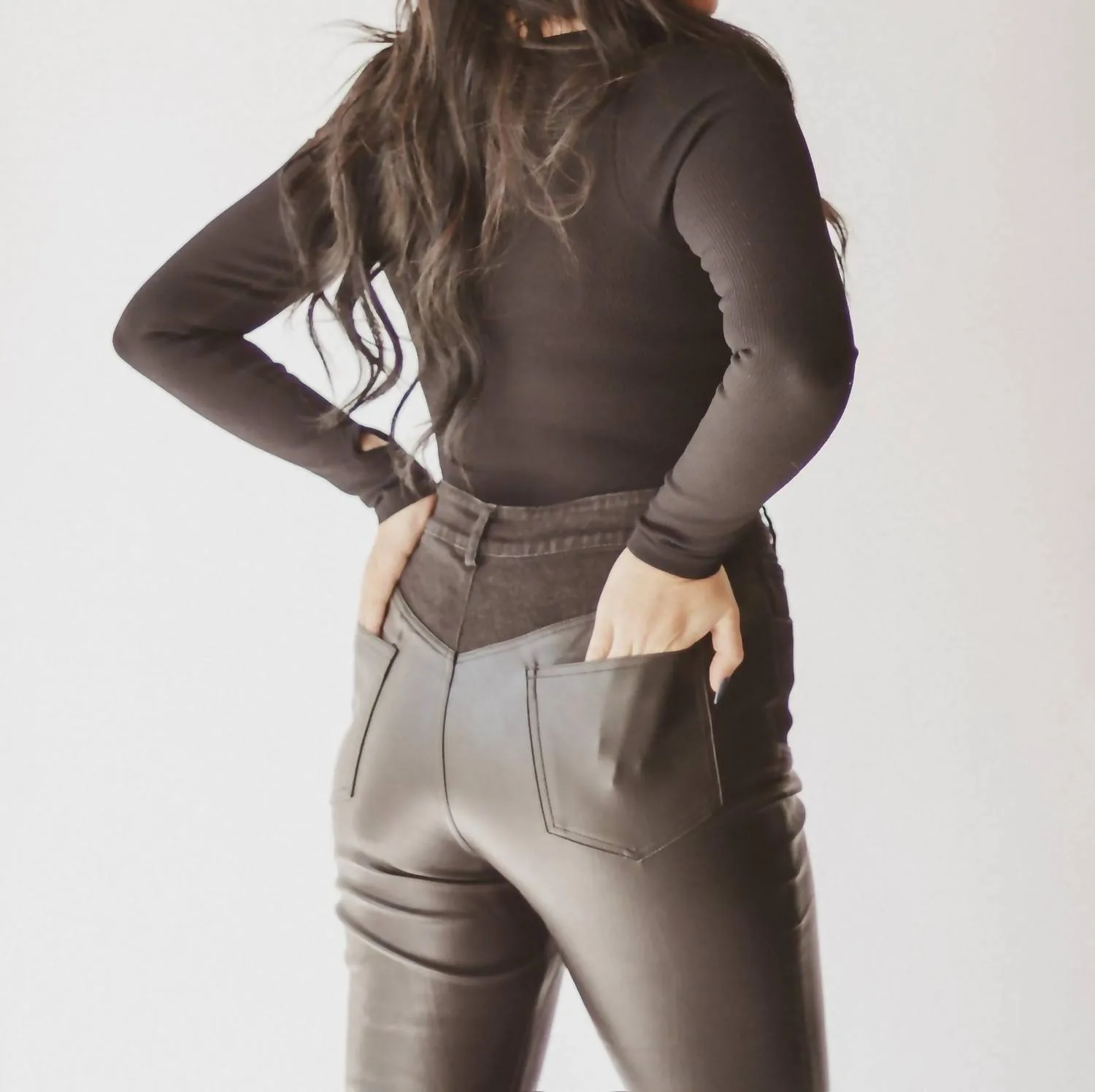 'agolde' Leather Pant In Black