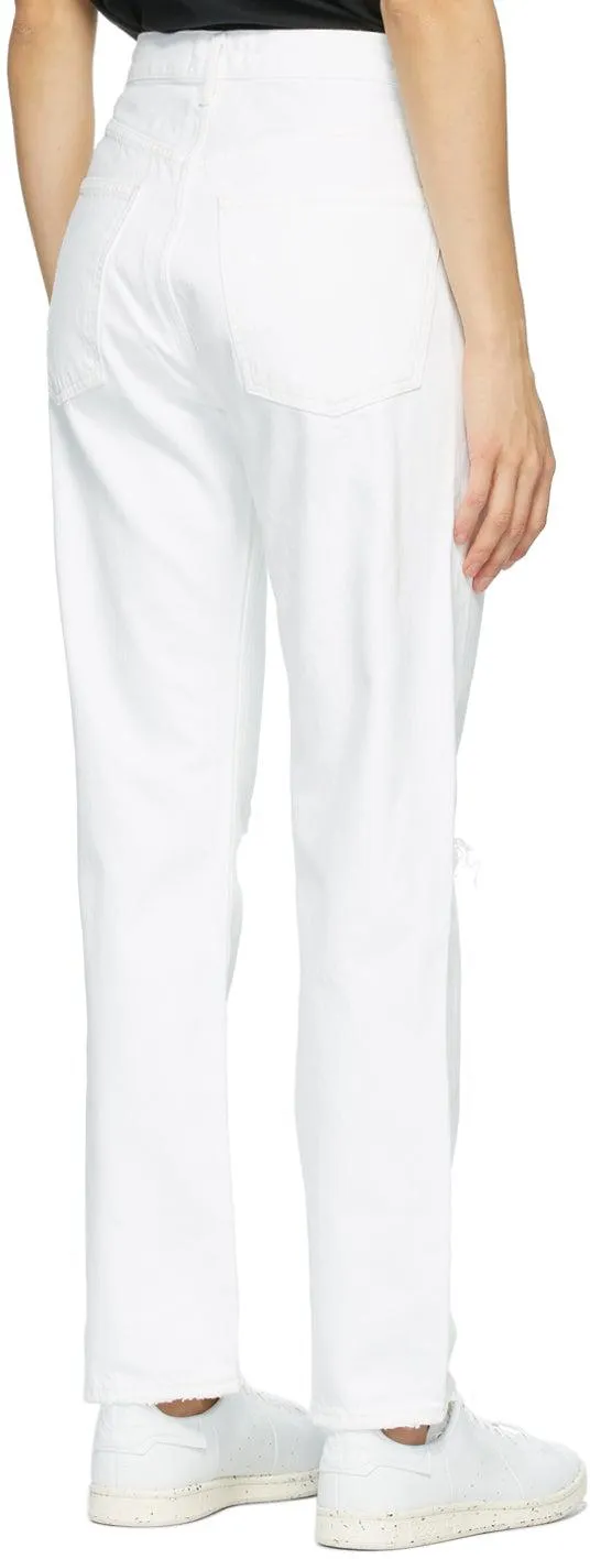 AGOLDE White 90s Mid-Rise Loose-Fit Jeans