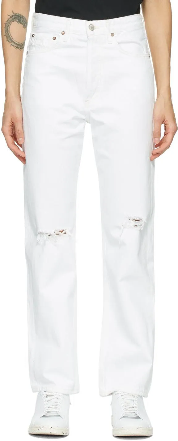 AGOLDE White 90s Mid-Rise Loose-Fit Jeans