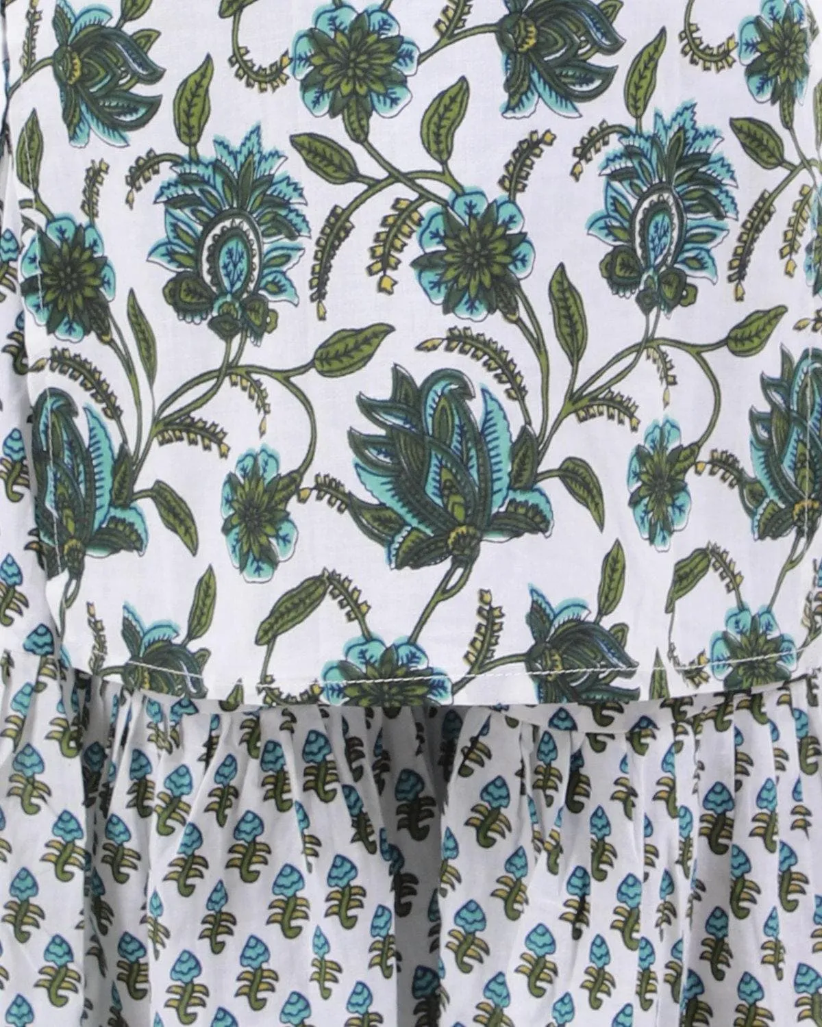Ahhaaaa Cotton Floral Print Sleeveless Kurti-Sharara Set for Girls