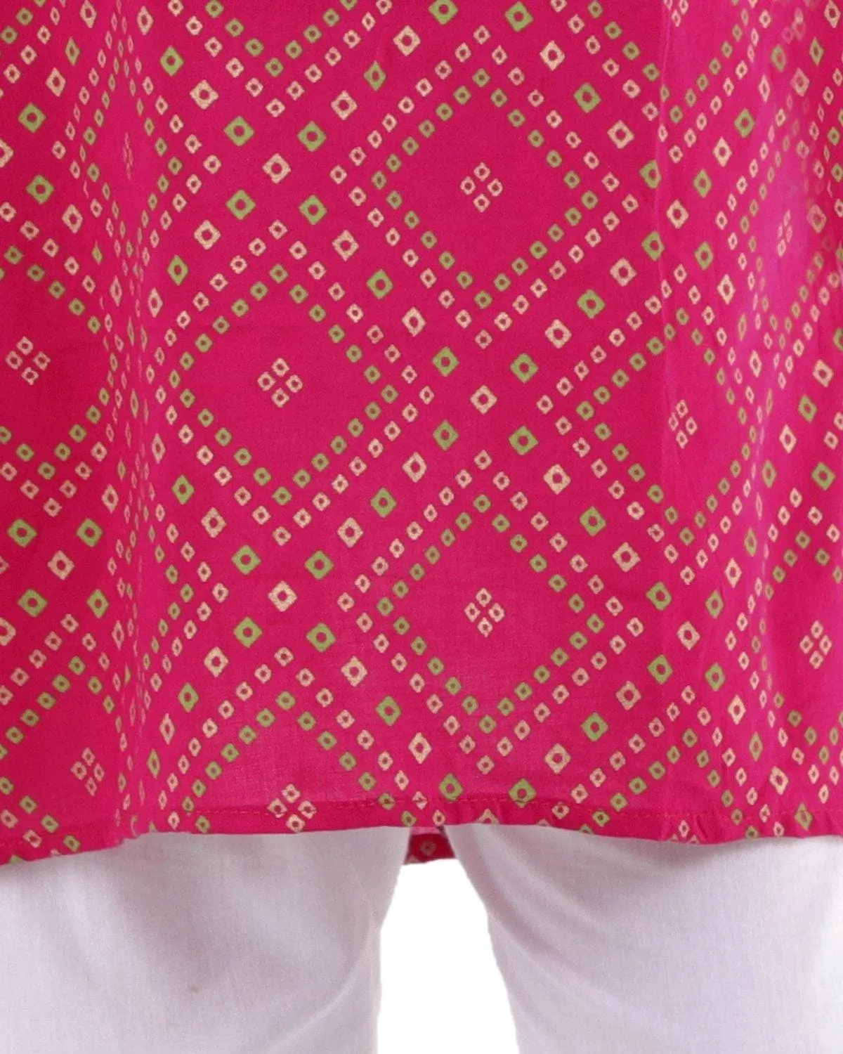 Ahhaaaa Kids Ethnic Cotton Bandhani Printed Kurta Pajama Set For Boys
