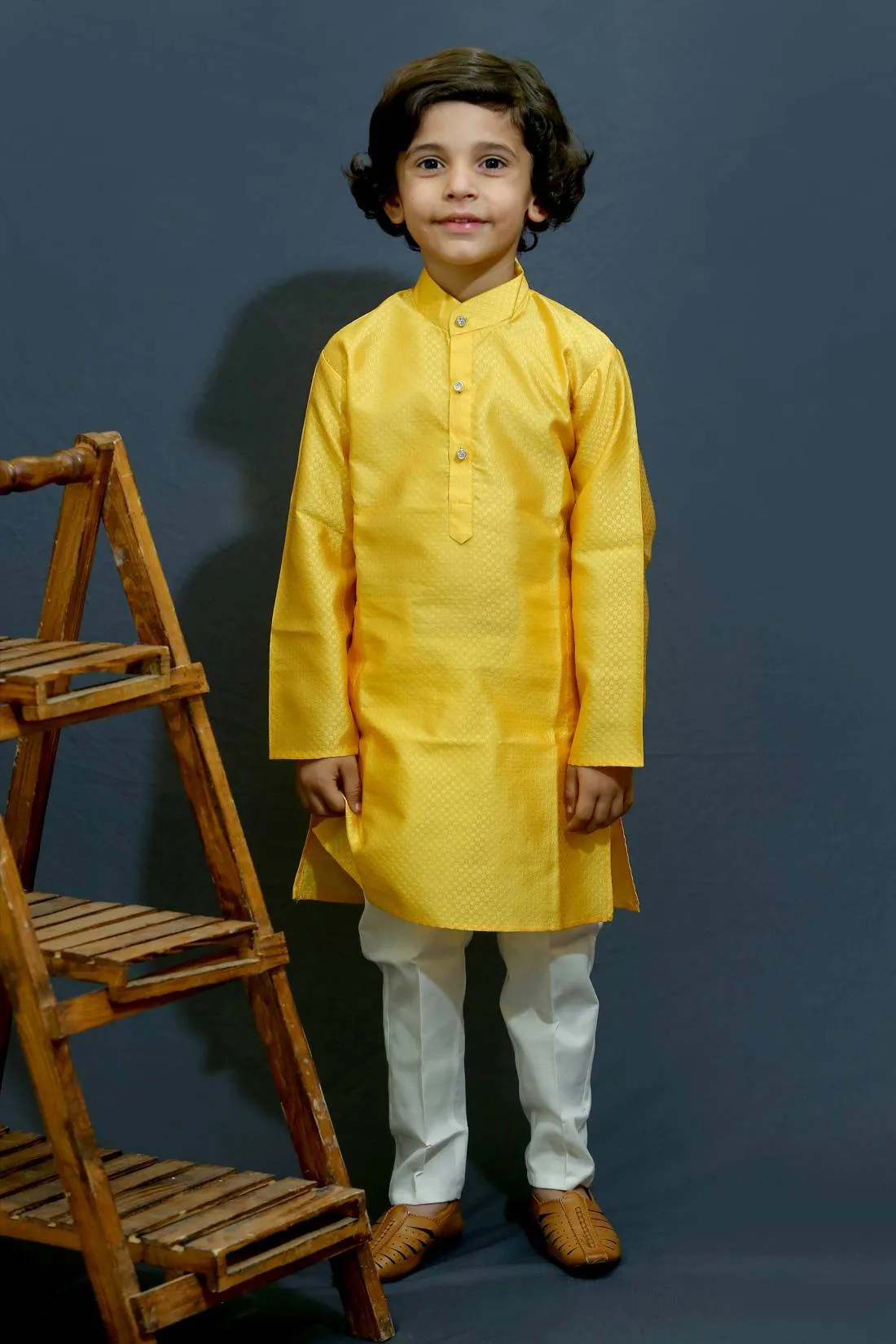 Ahhaaaa Kids Ethnic Silk Blend Kurta Pajama Set For Boys Kids