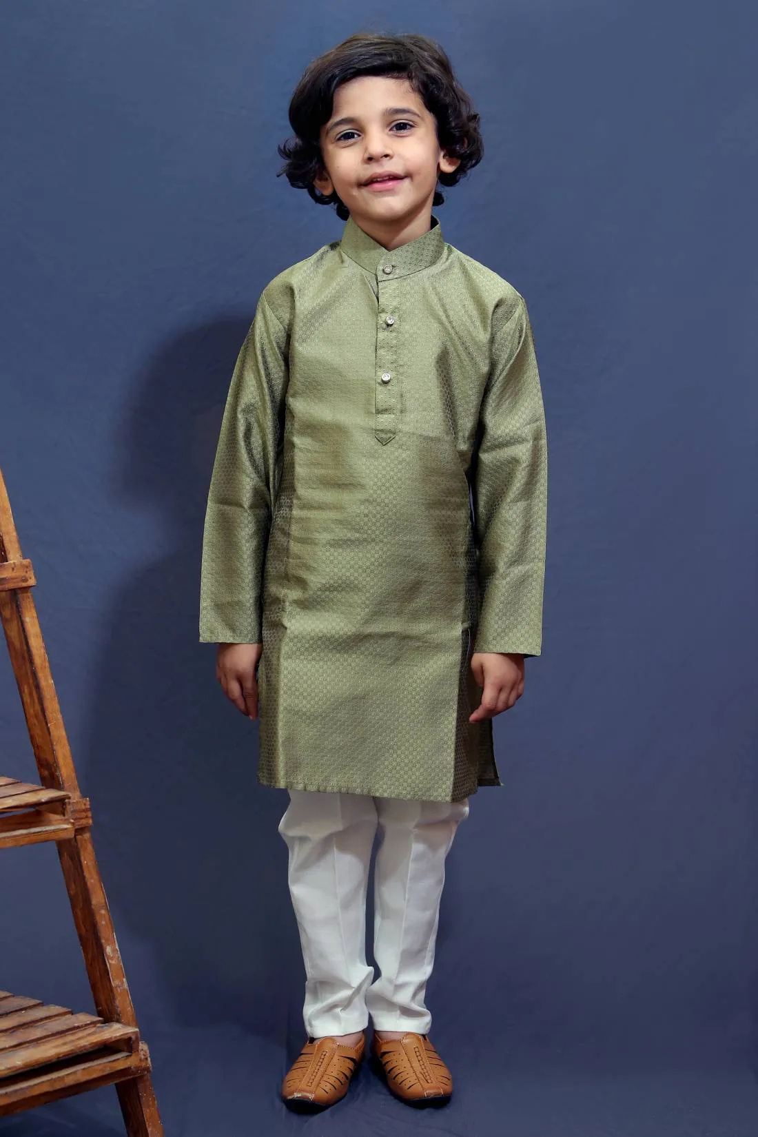 Ahhaaaa Kids Ethnic Silk Blend Kurta Pajama Set For Boys Kids