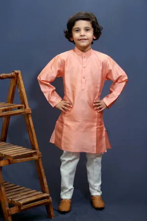 Ahhaaaa Kids Ethnic Silk Blend Kurta Pajama Set For Boys Kids
