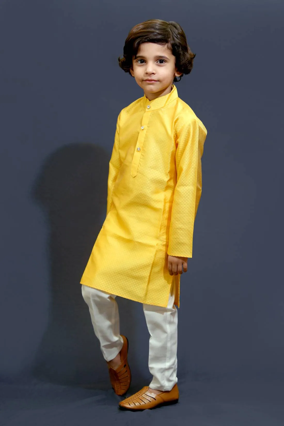 Ahhaaaa Kids Ethnic Silk Blend Kurta Pajama Set For Boys Kids
