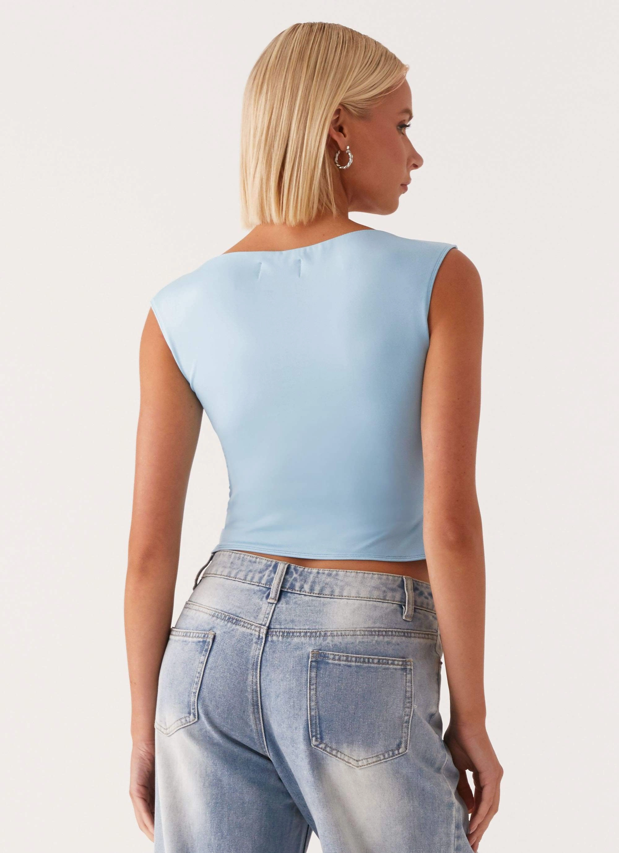 Ally Top - Baby Blue Adaptive Fit Technology Simple Dress