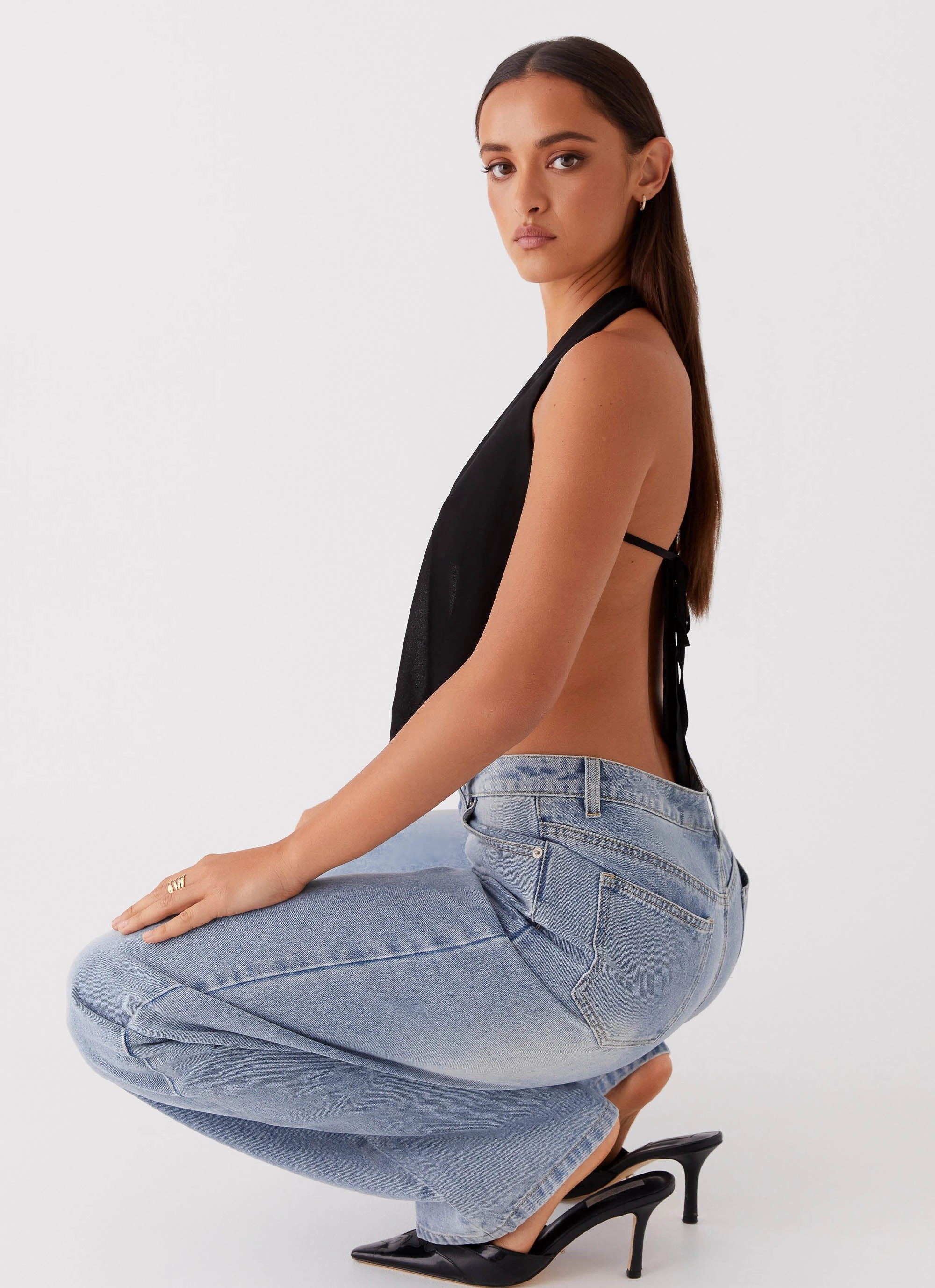 Elysia Chiffon Top - Black Button Down Collar UPFProtection