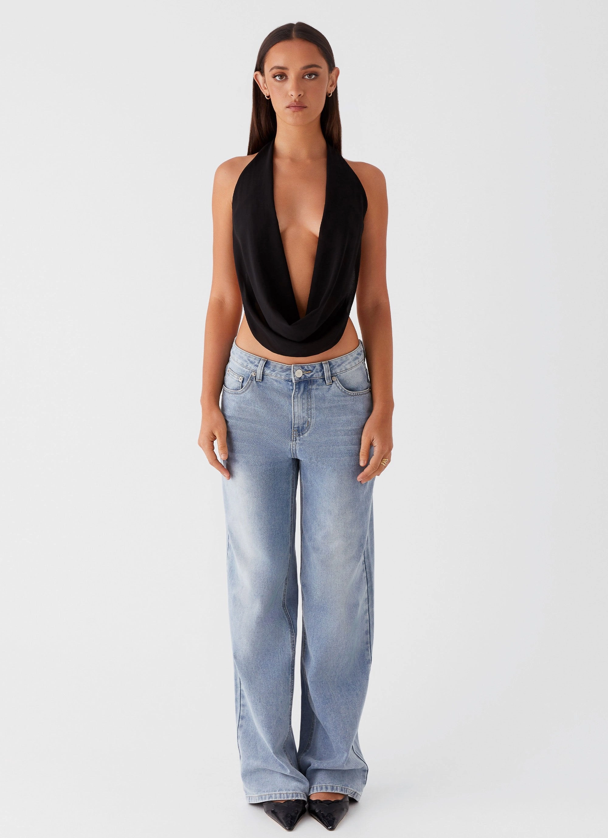 Elysia Chiffon Top - Black Bonded Seam Tape Comfy Fit