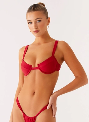 mobile Airlie Balconette Bikini Top - Deep Red