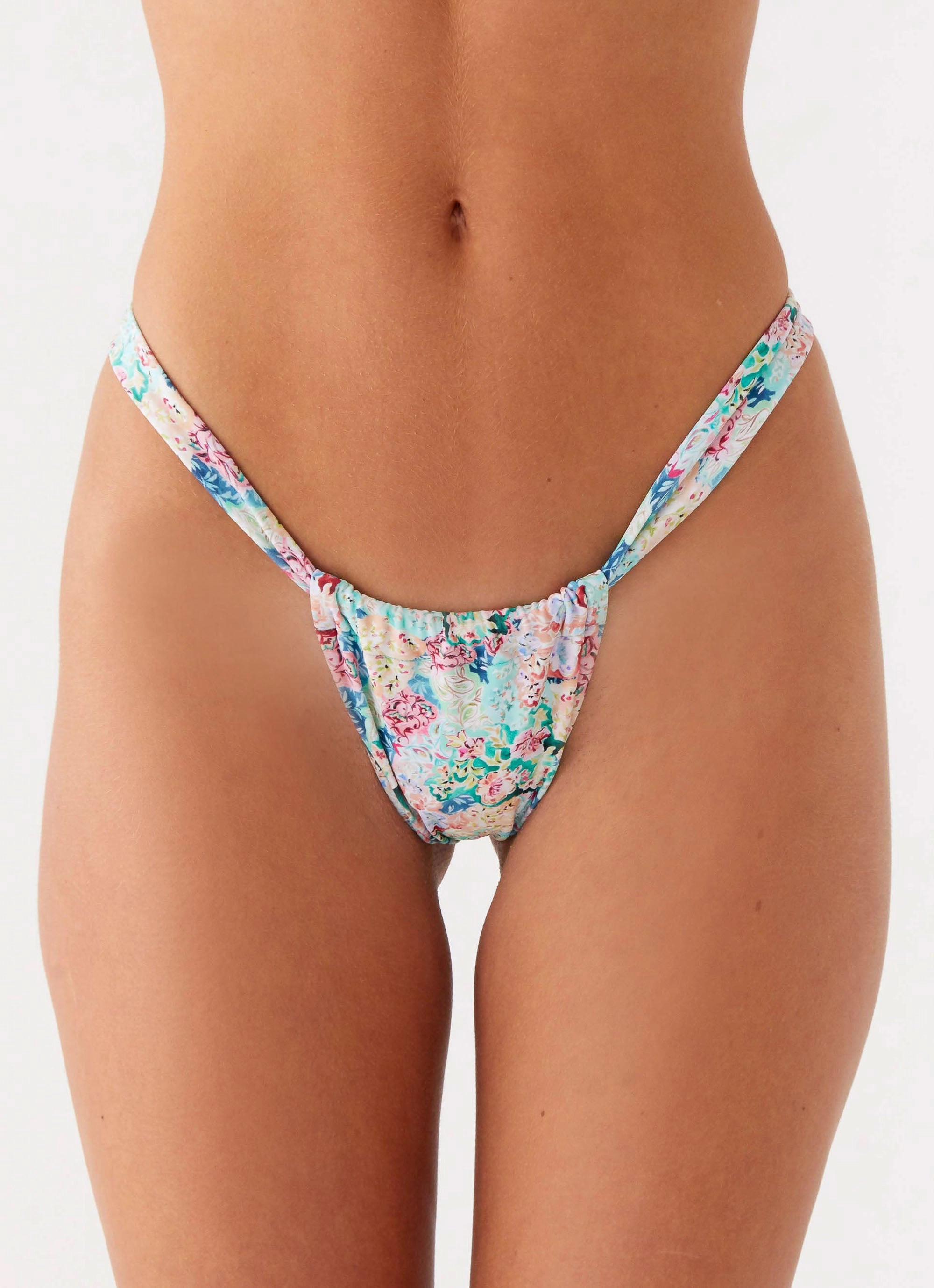 Suede Airlie Scrunch Bikini Bottoms - Santorini Floral