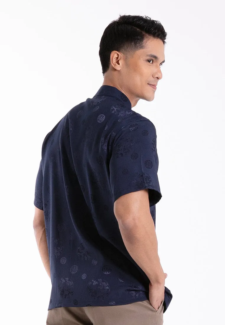 Alain Delon 2025 CNY Men Traditional PV Short Sleeve Shirt Tang Suit | Sam Fu | 唐装 - 14525002