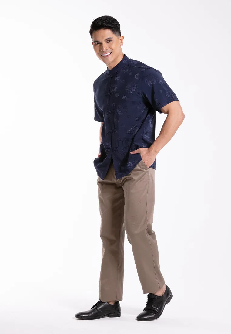 Alain Delon 2025 CNY Men Traditional PV Short Sleeve Shirt Tang Suit | Sam Fu | 唐装 - 14525002