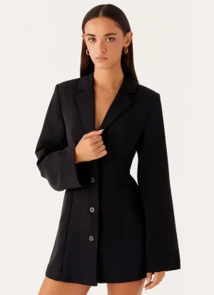 Albi Fitted Blazer Mini Dress - Black soft look