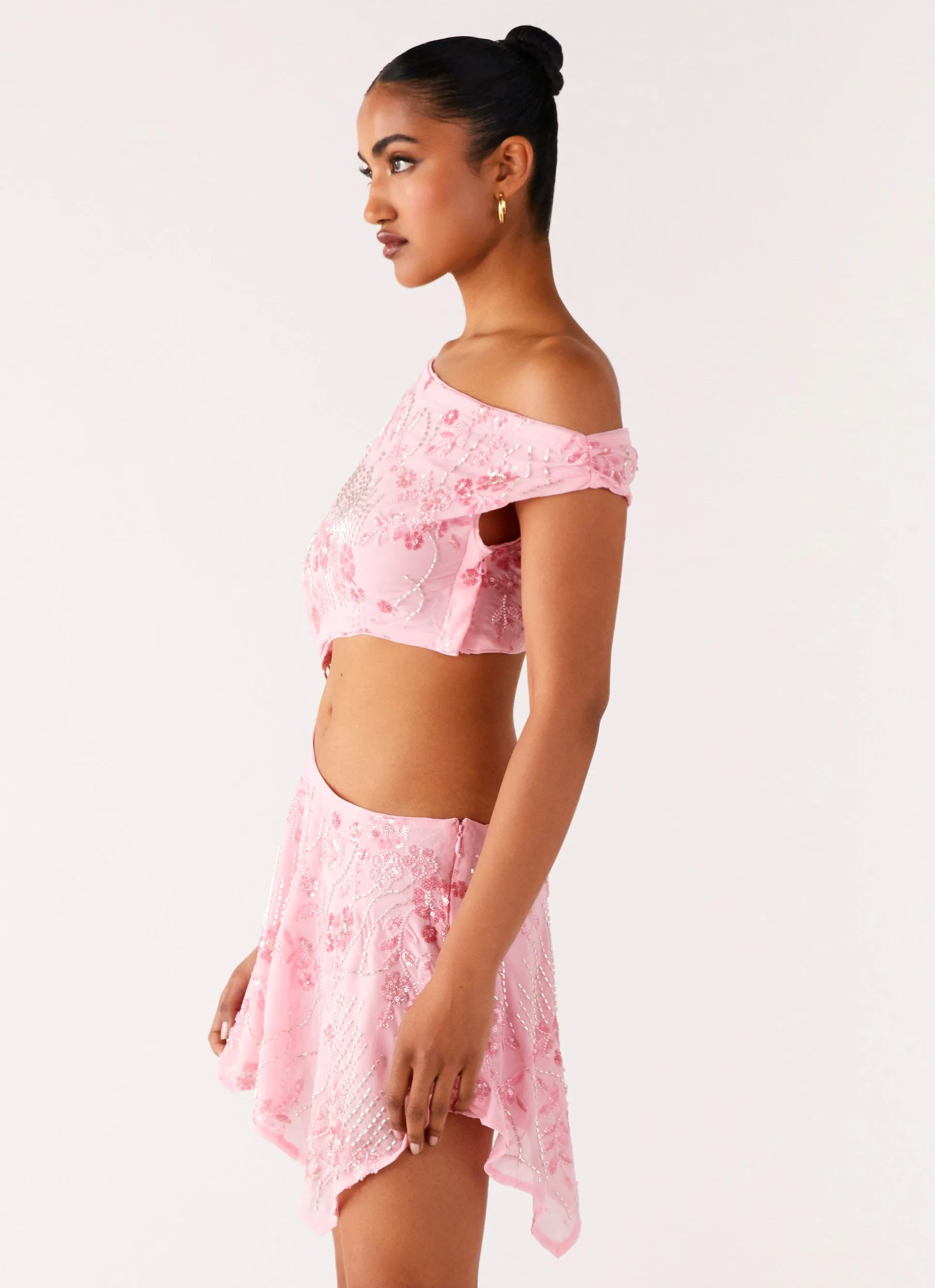 Floor-Length Aletta Sequin Mini Dress - Pink