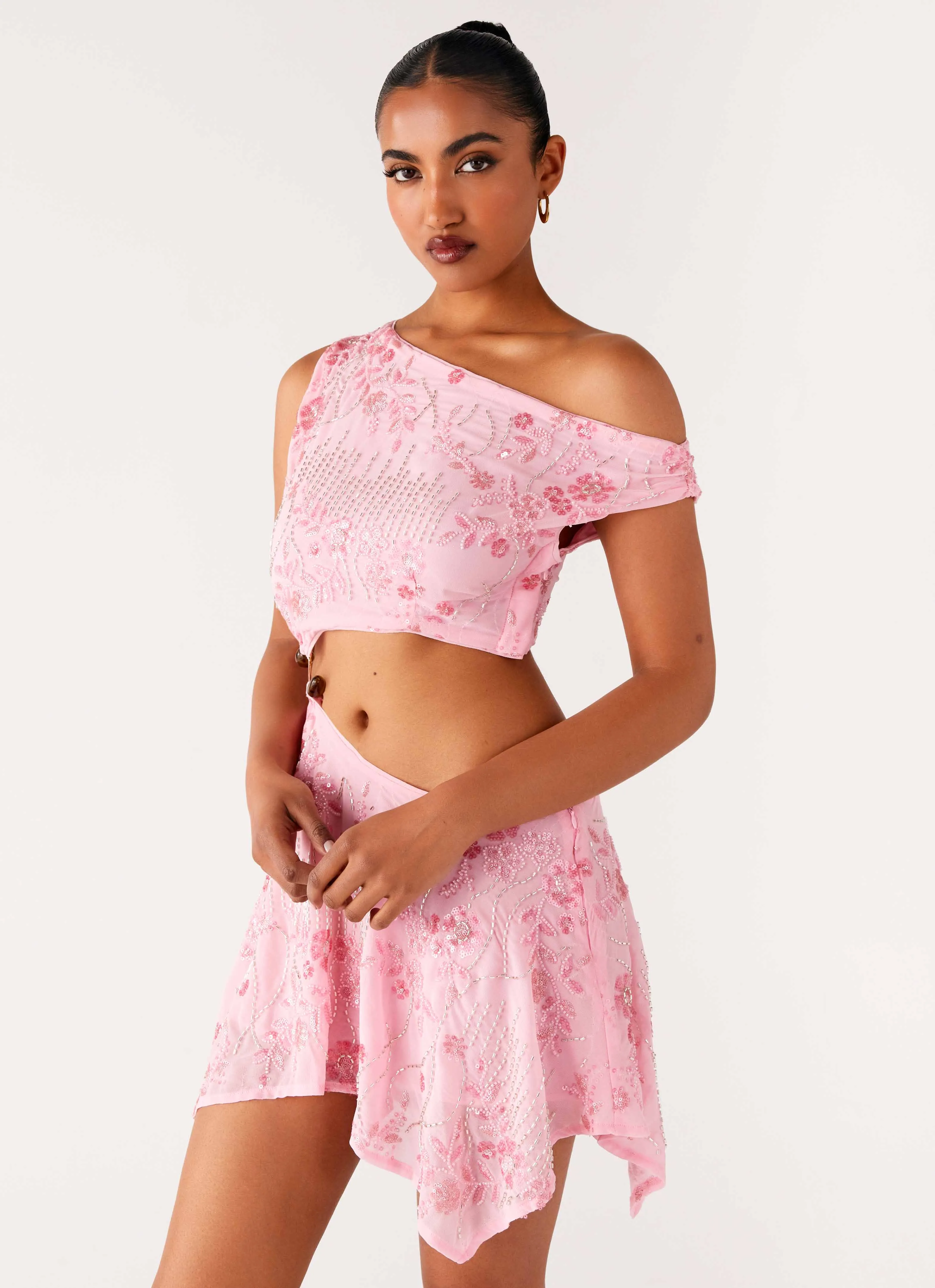 Elegant Fit Aletta Sequin Mini Dress - Pink