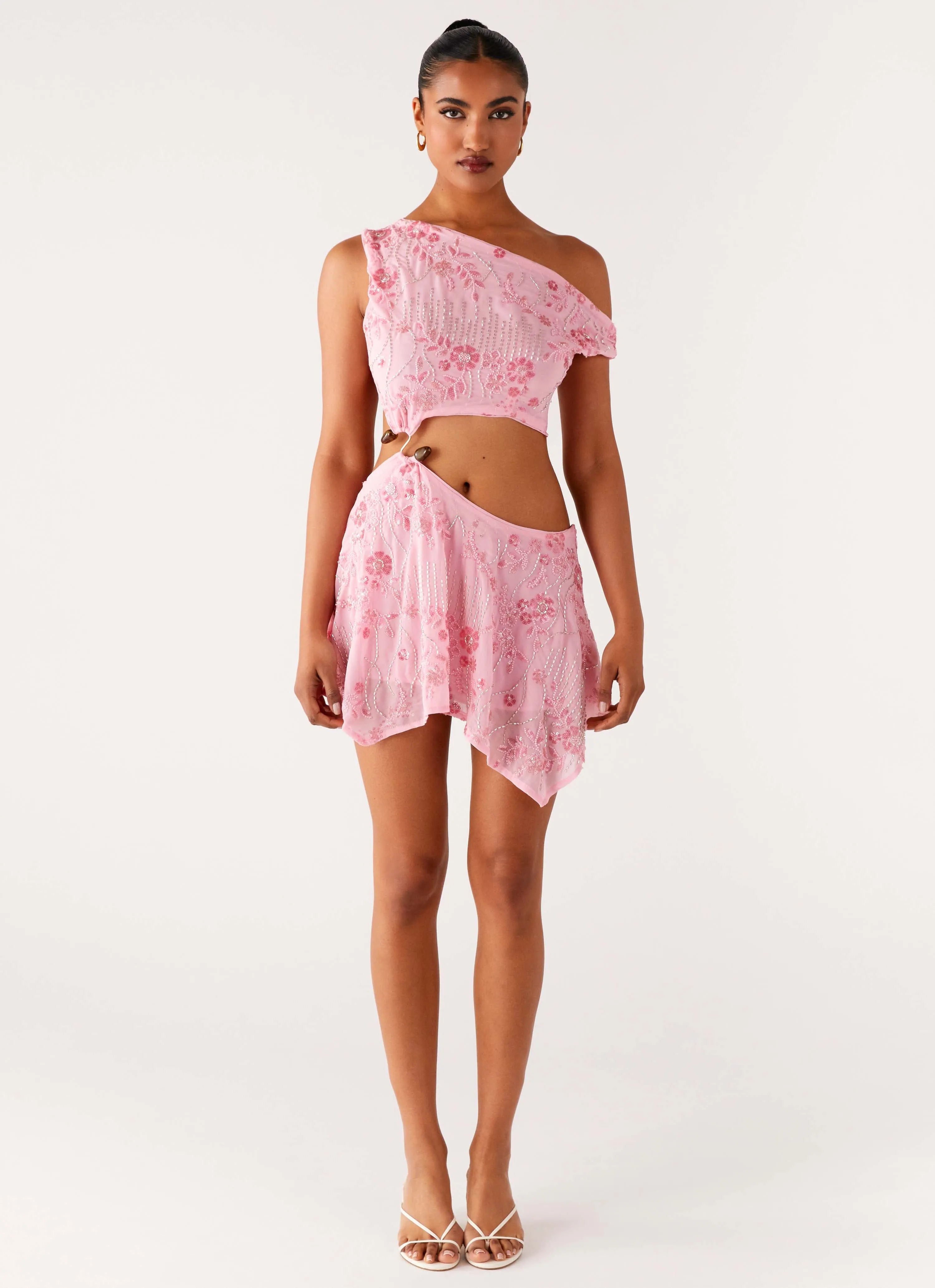 Grass Soft Aletta Sequin Mini Dress - Pink