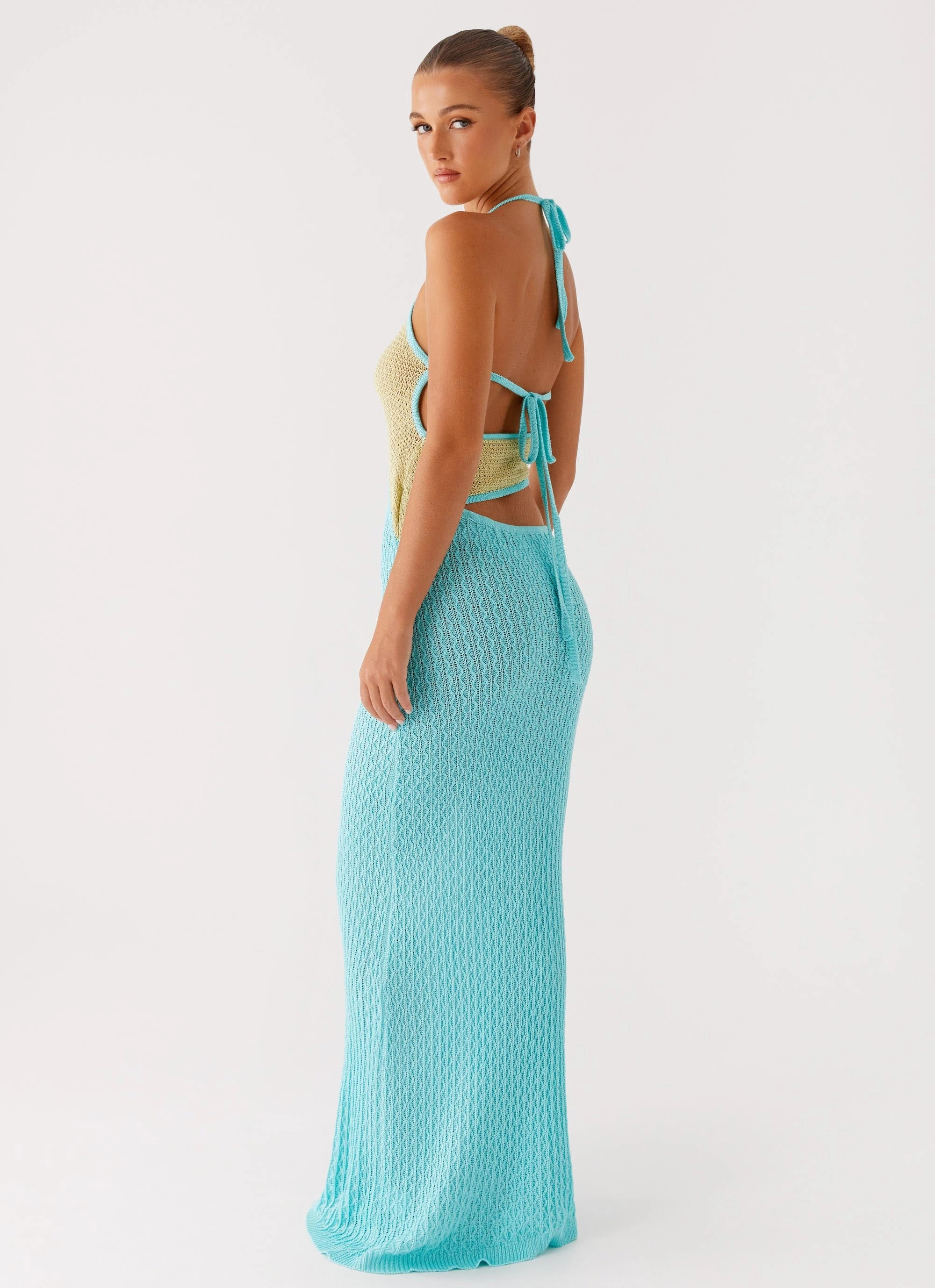 Smooth Layering Button-Cuff Alexia Knit Maxi Dress - Multi