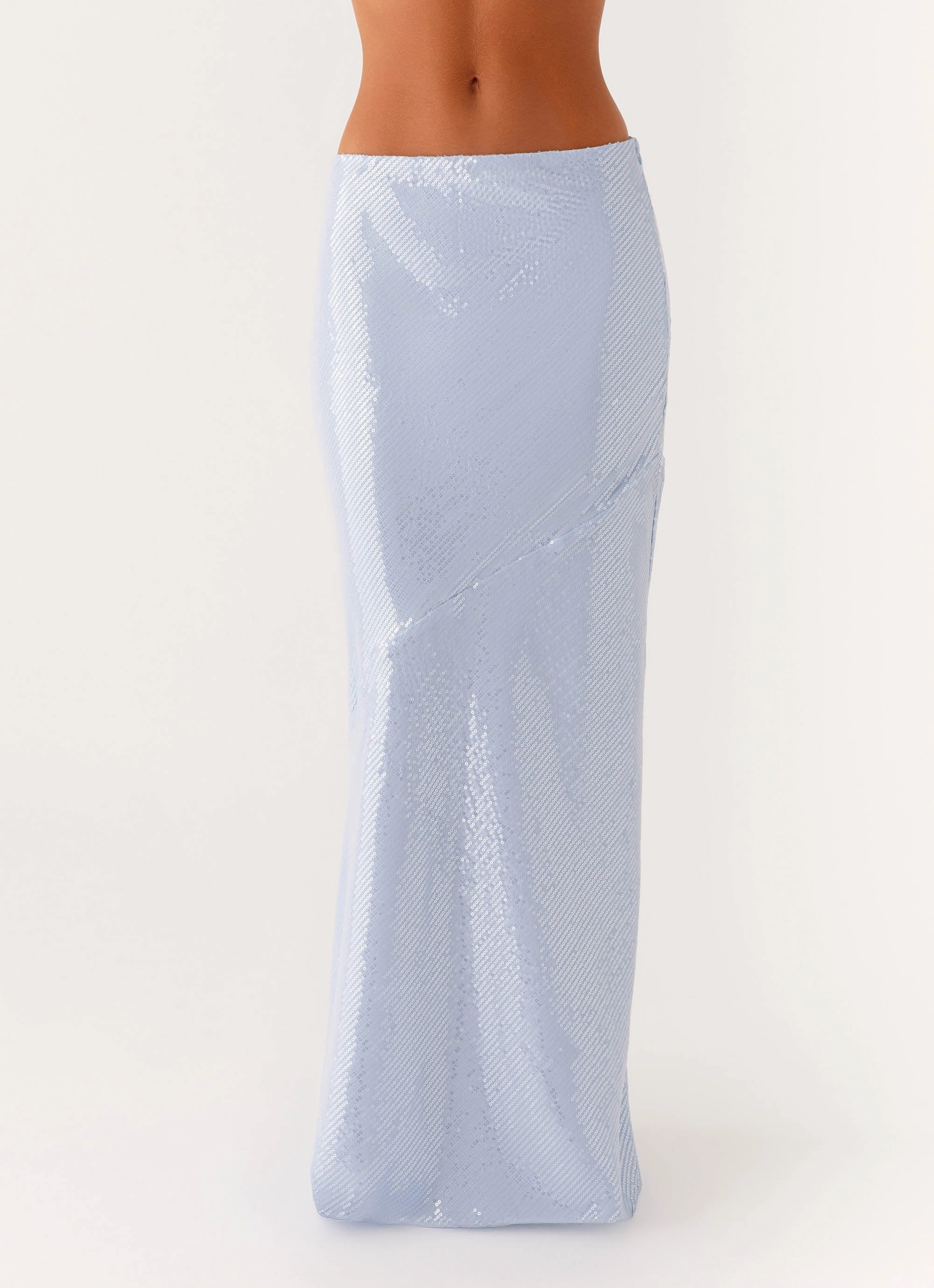 Algorithm Sequin Maxi Skirt - Blue ReinforcedPockets
