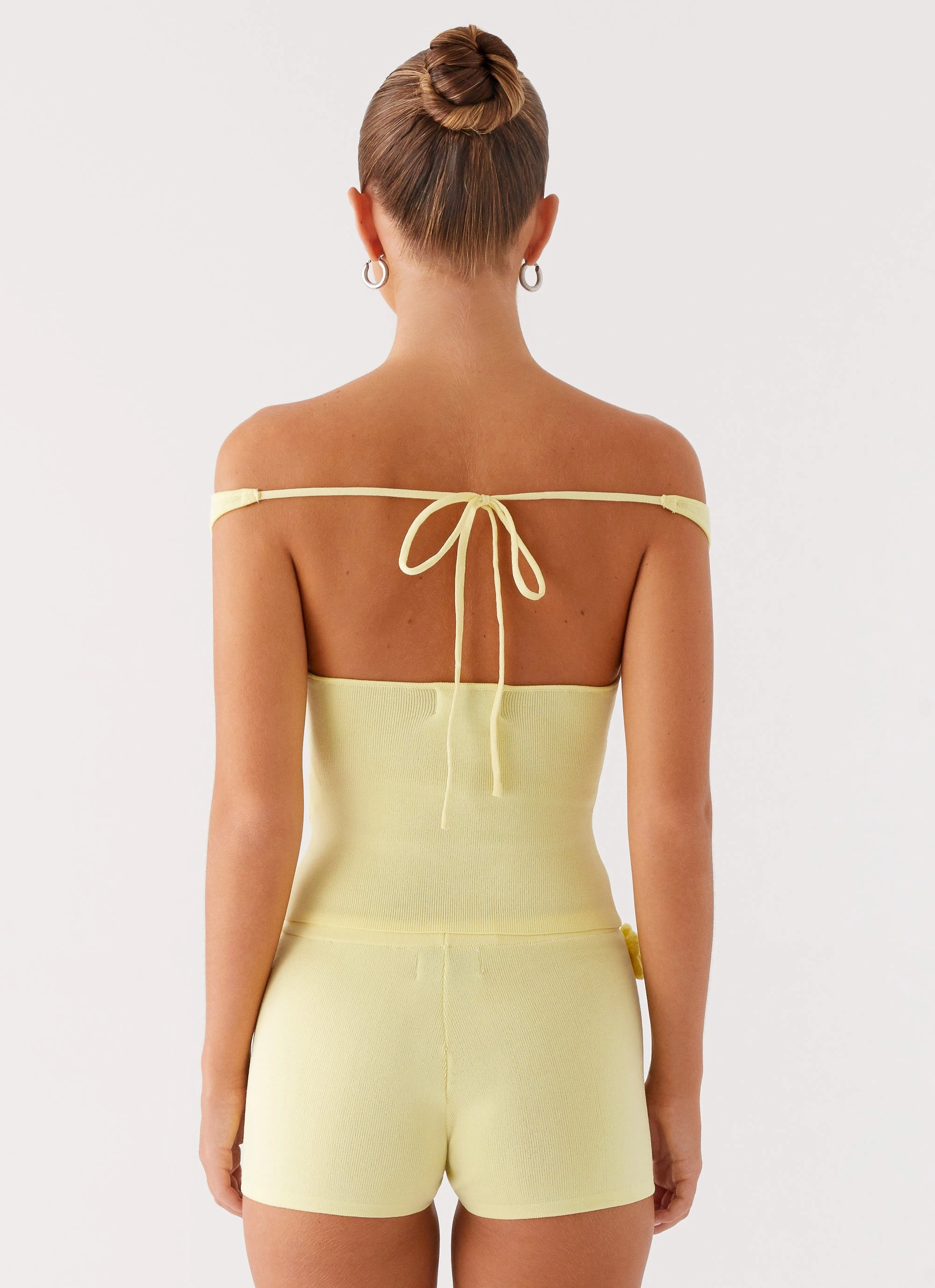 Aliah Knit Shorts - Yellow SoftCottonBlend