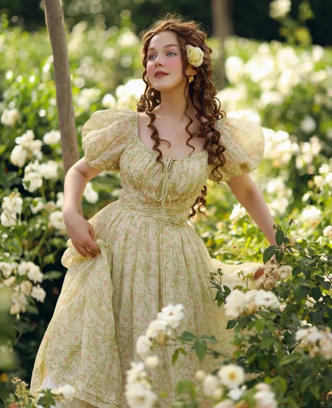 Alice 19 | Floral linen dress Comfortable Look Wear All Fit
