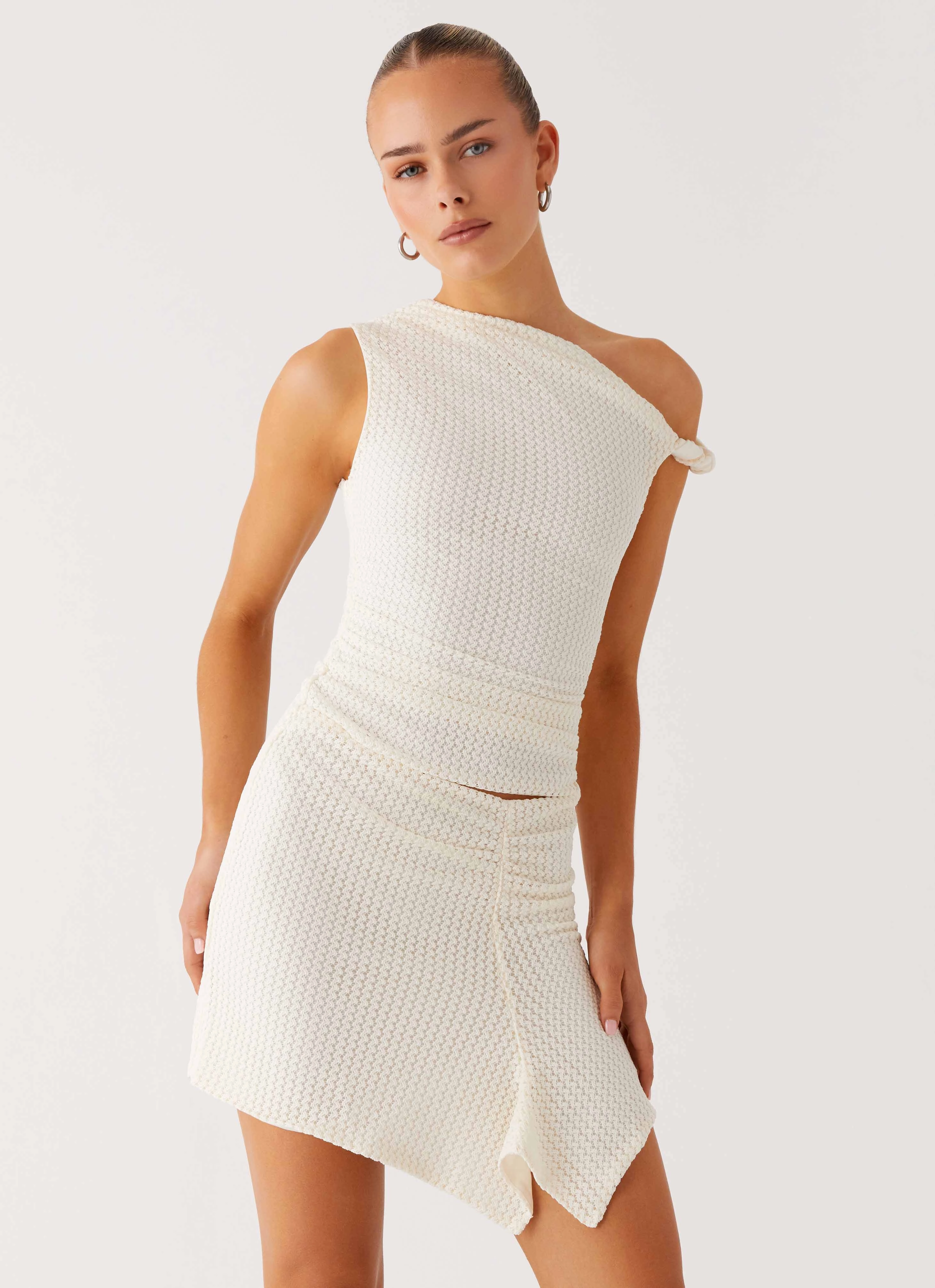 Alina Mini Dress - Ivory Calm Fit Satin Layers