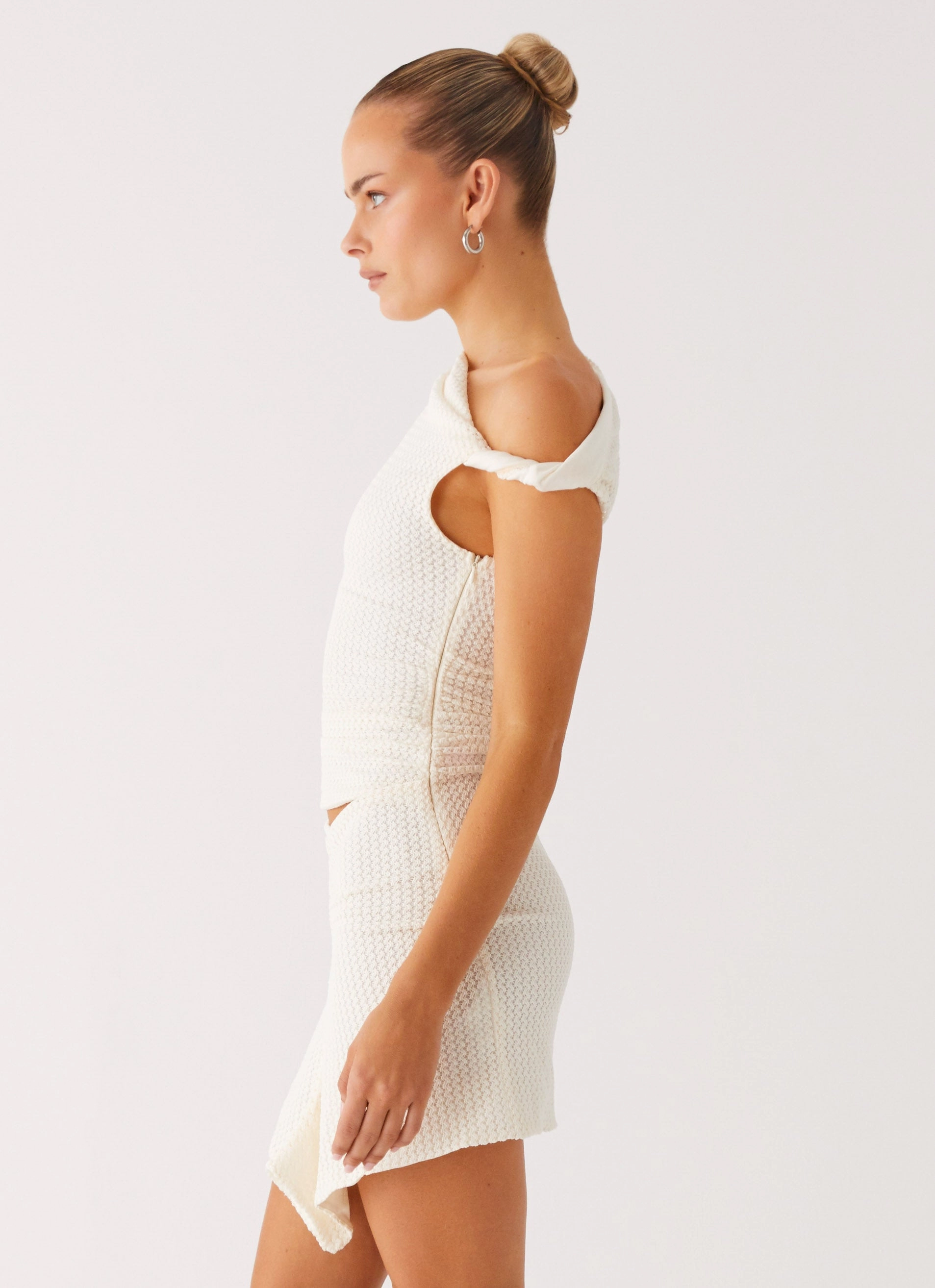 Alina Mini Dress - Ivory Work-Ready Look