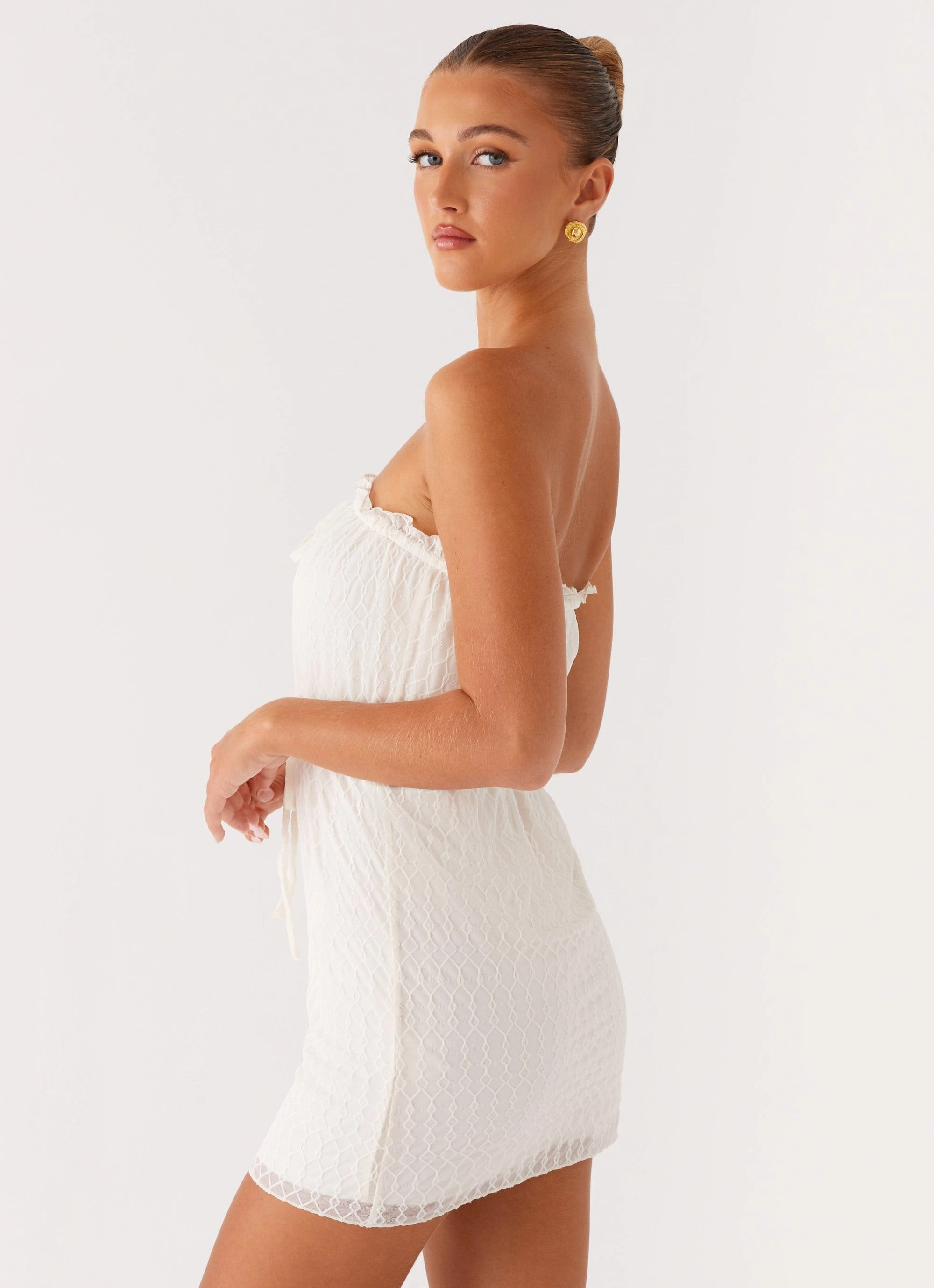 Sleek Comfort Alina Mini Dress - Ivory