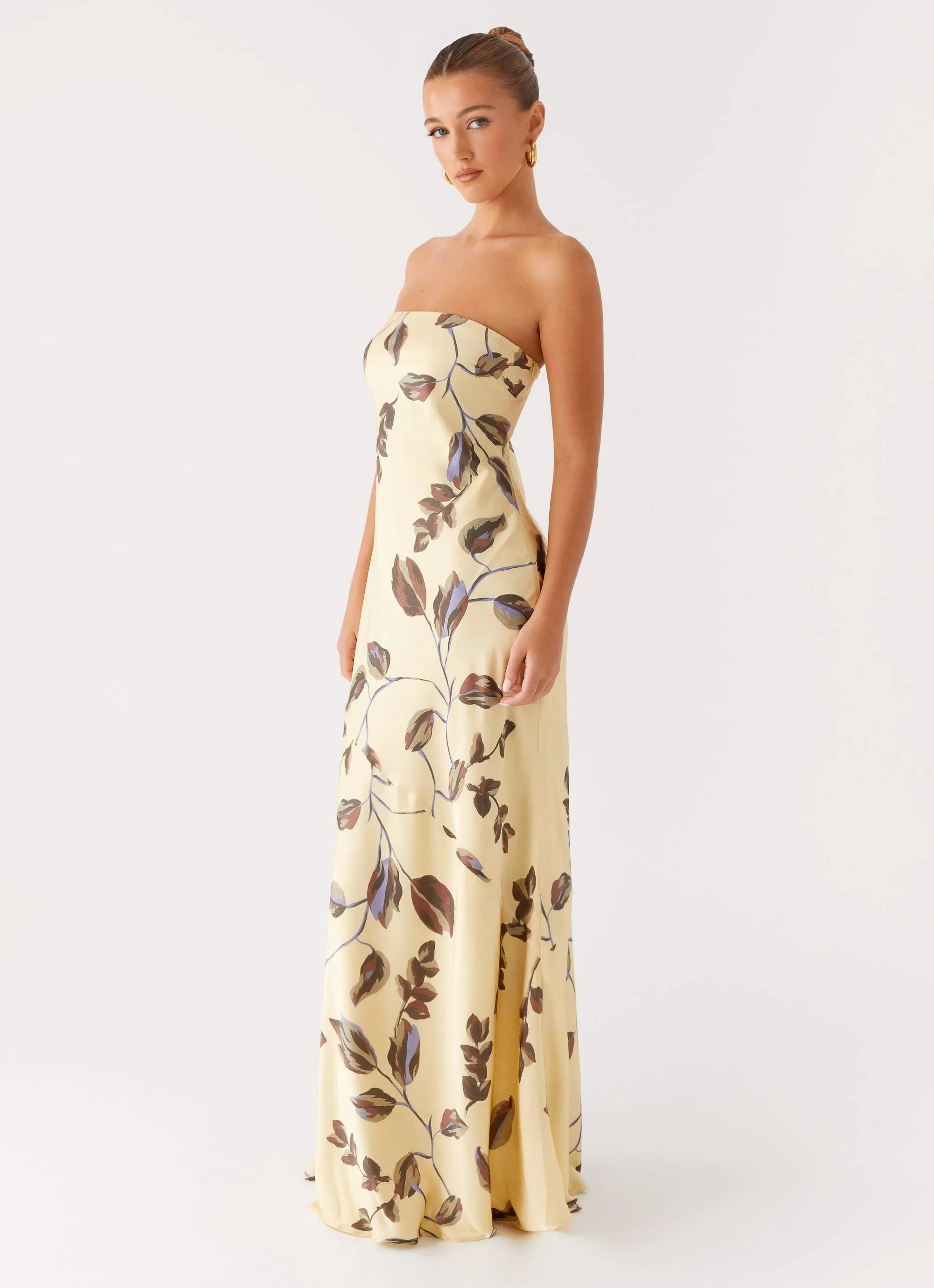 Alisa Strapless Maxi Dress - Buttercream Bliss Trend Texture Cozy and Comfortable